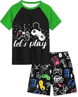 Fiodrimy Boys Pajamas Toddler Boys Summer Pajamas Dinosaur 2 Piece Short Sleeves Boy Pjs Kids Sleepwear Size 3-8 Years
