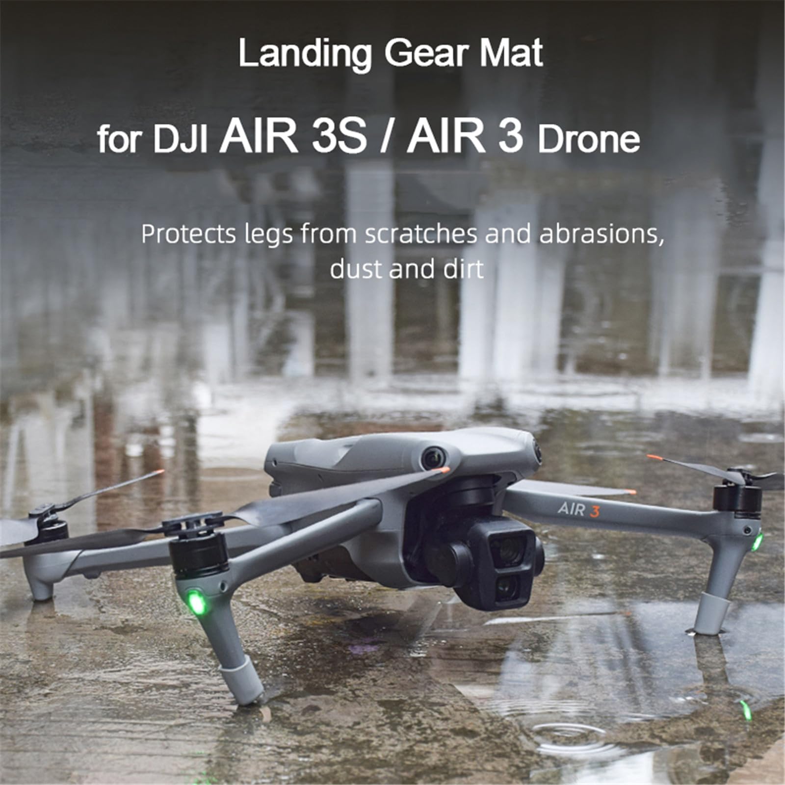 Wtohoby Air 3S Silicone Landing Leg Pad Sleeve Compatible with DJI AIR 3S / AIR 3 Drone Landing Gear Protective Legs from Dust and Dirt, Wear Resistant Cover Light Mat Protector Accessories