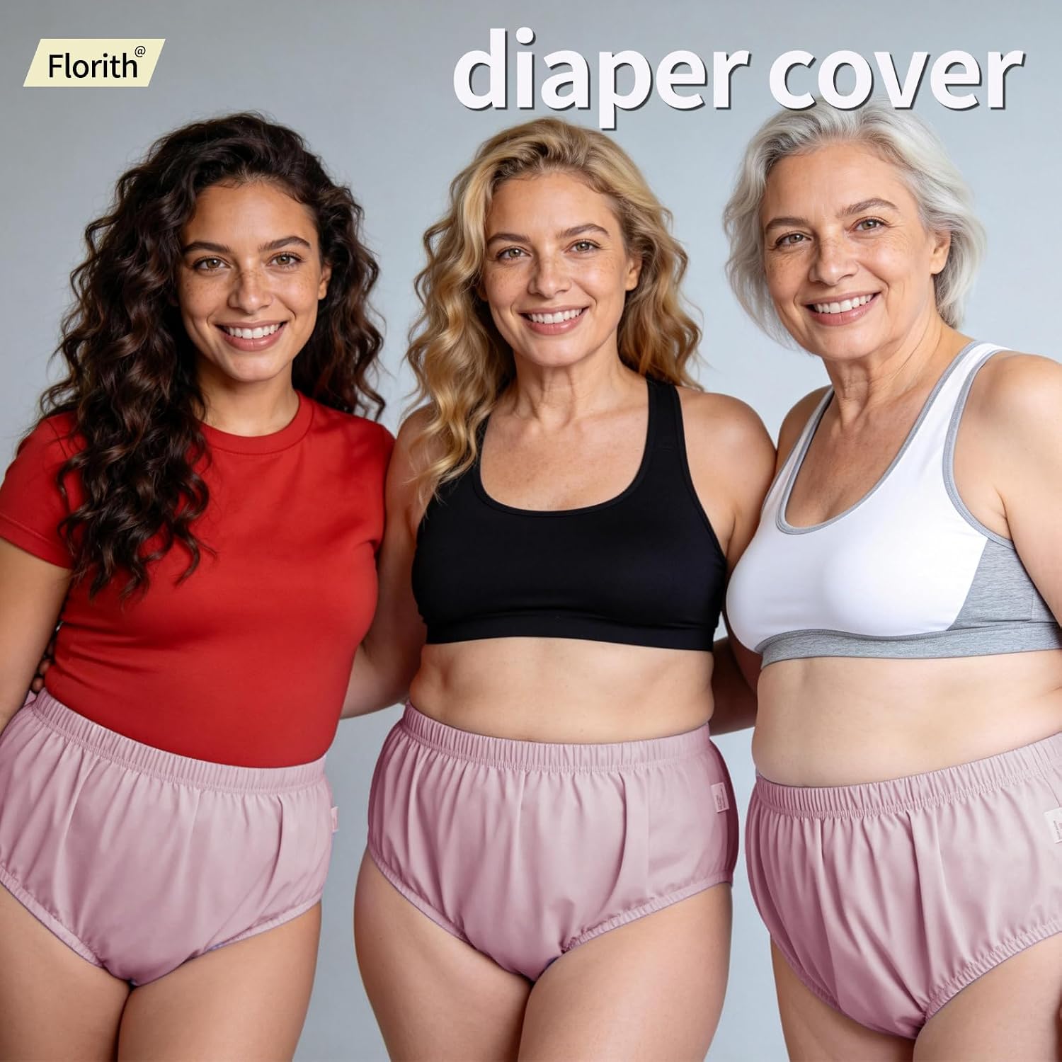 Reusable Adult Diaper Cover, 2 PCS Waterproof Leak-Proof Flaps Incontinence Pants for Men & Women, Purple XL Washable Home & Travel Protector