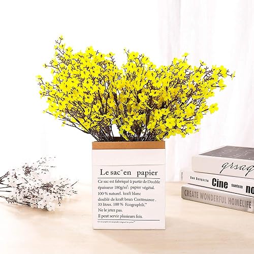 Miniatura 42 de 15 piezas de flores artificiales de seda artificial de tacto real, ramos florales de bricolaje, decoración de bodas, fiestas, arreglos de blanco