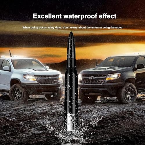 Miniatura 6 de American Flag 50 Cal Bullet Antena para Ford F150 F250 F350 Super Duty Ford Raptor Bronco Truck  antirrobo, GM Chevy Silverado 1500 2500 3500