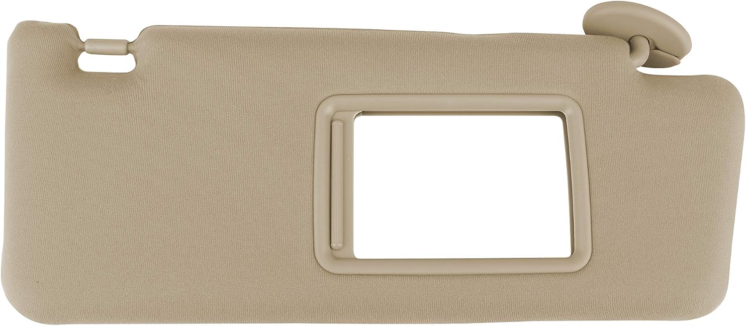 Right Passenger Side Sun Visor Beige Without Light - Compatible with Toyota Tacoma 2005, 2006, 2007, 2008, 2009, 2010, 2011, 2012 - Replaces 74310-04081-E0, 74320-04081-E0, 74310-AD020-E1