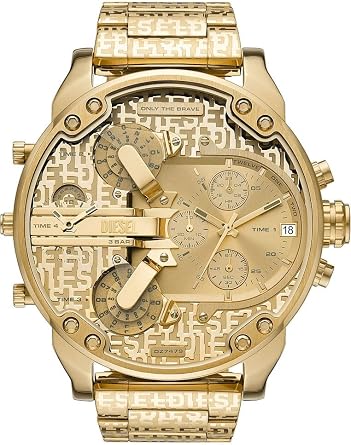 Diesel Mr. Daddy Watch for Men, Quartz Multifunctional Movement with Stainless Steel Strap