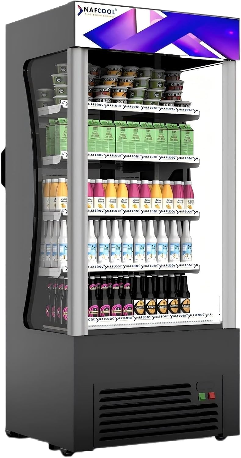 Open Air Merchandiser Commercial Refrigerator, 12 Cu Ft Grab and Go Merchandiser Display Cooler Fridge,ETL Sanitation