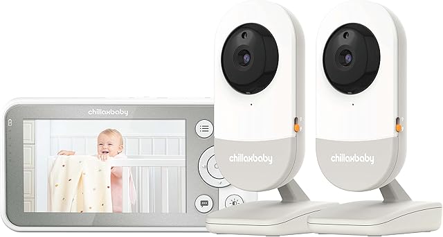 ChillaxBaby Daily Baby DM640-2 - Baby Monitor with Camera & Control Unit, 4.3" Screen, HD Camera, Privacy Protection Switch, WiFi Remote Streaming, 2-Way Audio, Night Vision - Powered by 5GenCare