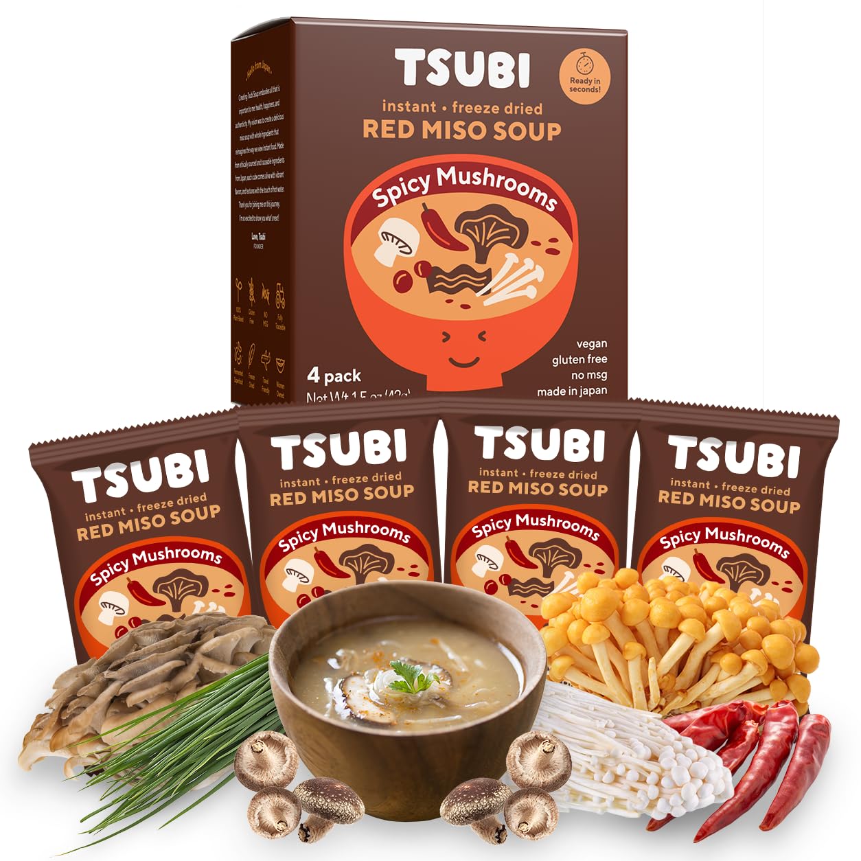 Amazon.com: Tsubi Soup Freeze-Dried Japanese Miso Soup Packets