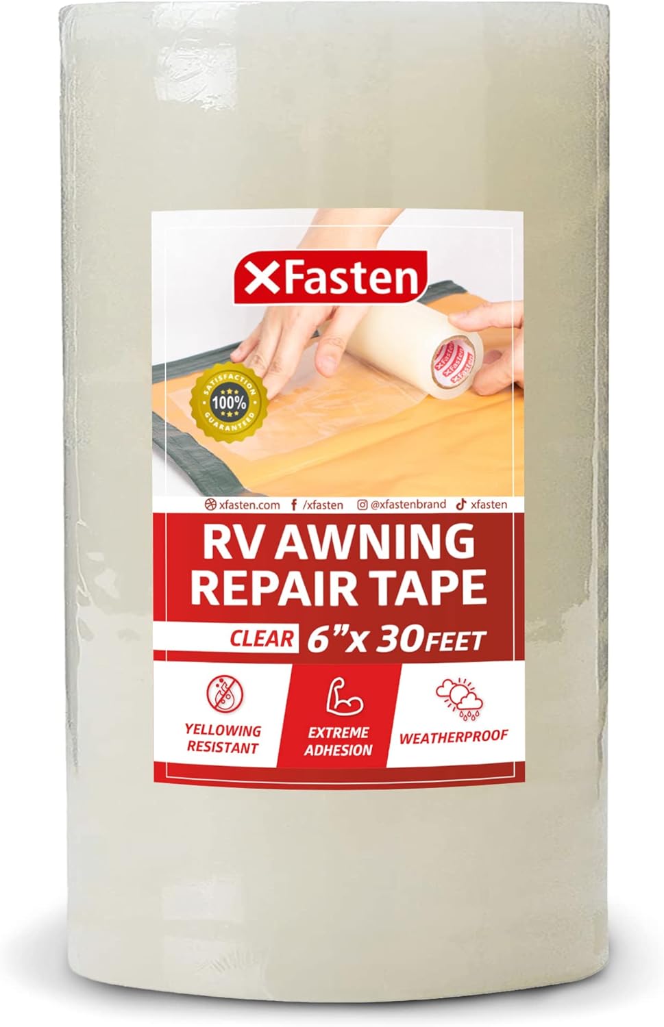 XFasten RV Awning Repair Tape, 6Inch by 30Foot, Waterproof Rip Stop
