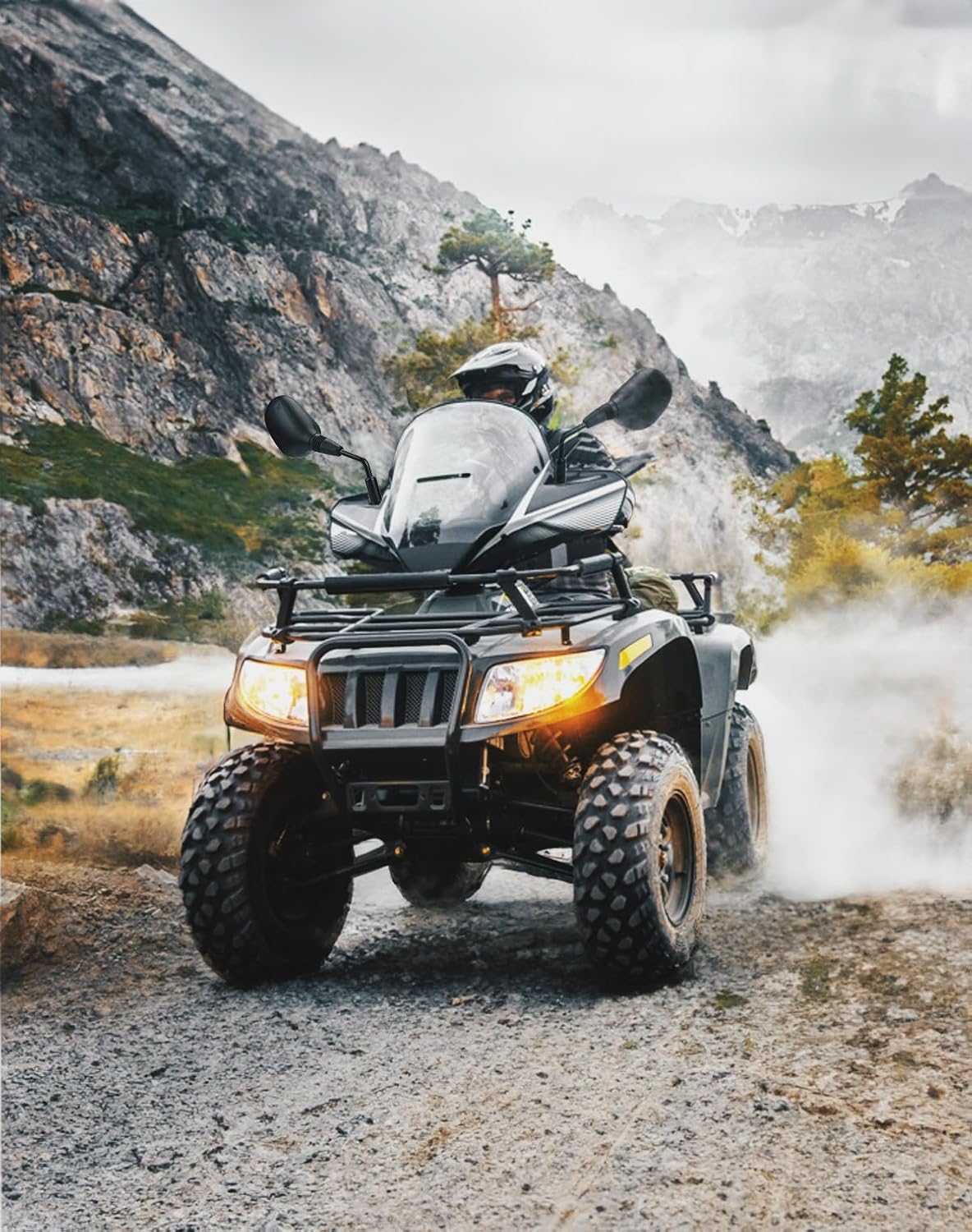 KEMIMOTO ATV Mirrors 360 Degrees Ball Type Adjustable 8MM Rearview Mirror with 7/8" Handlebar Mount Clamp Compatible with ATV Motorcycle Scooter Sportsman Dirt Bike - Image 7