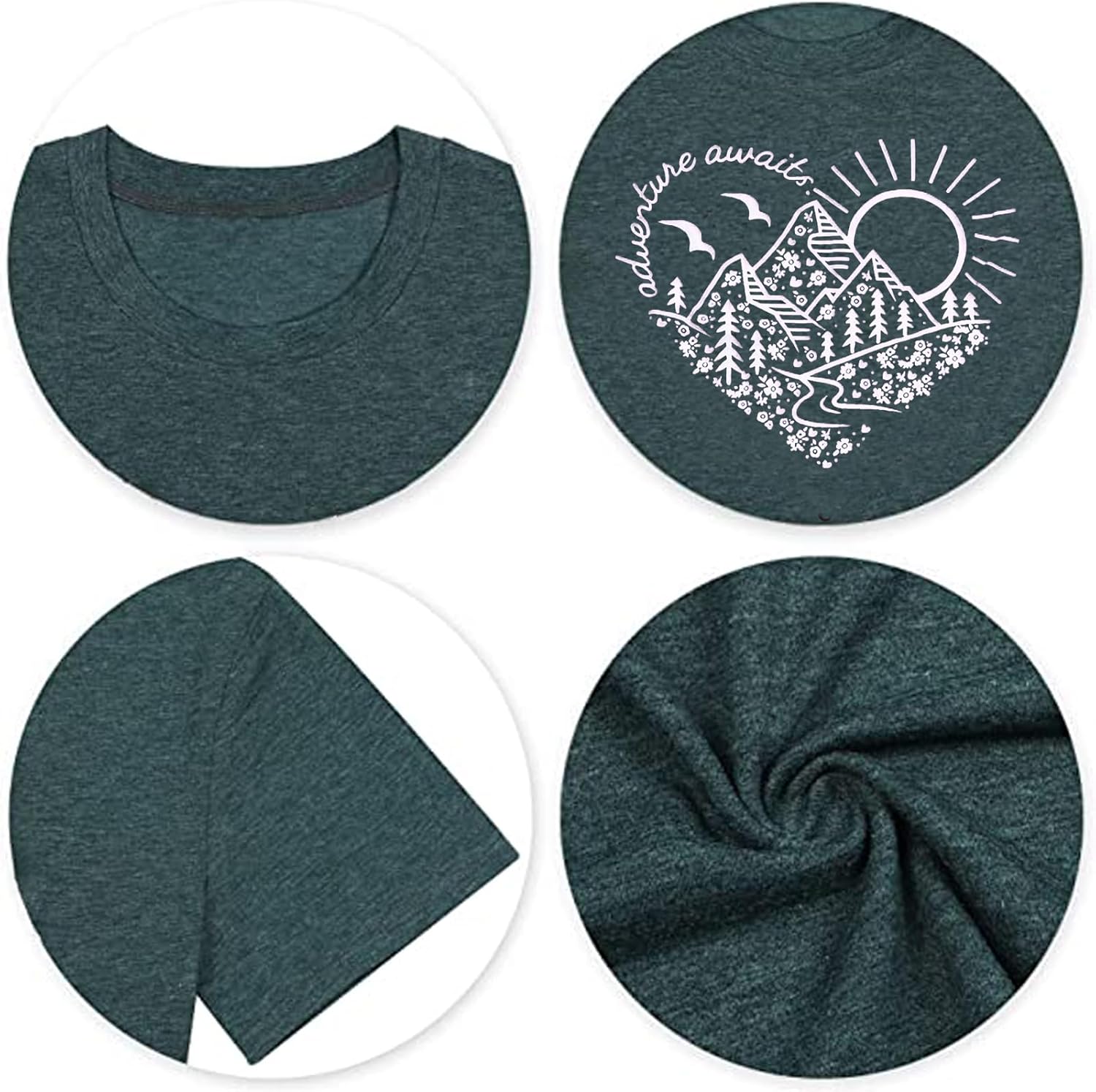 Adventure Awaits T-Shirt Women Outdoor Graphic Tee Shirt Nature Hiking Camping Tee Shirts Travel Shirt - Image 5