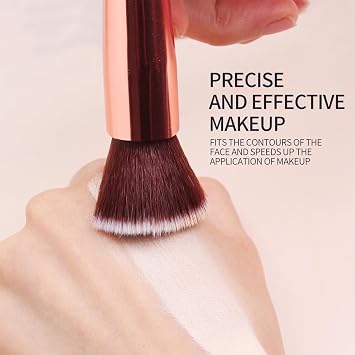 Make Up Brush Foundation Kabuki Flat Top - Perfect For Blending Liquid, Cream or Flawless Powder Cosmetics - Buffing, Stippling, Concealer - Premium Quality Synthetic Dense Bristles