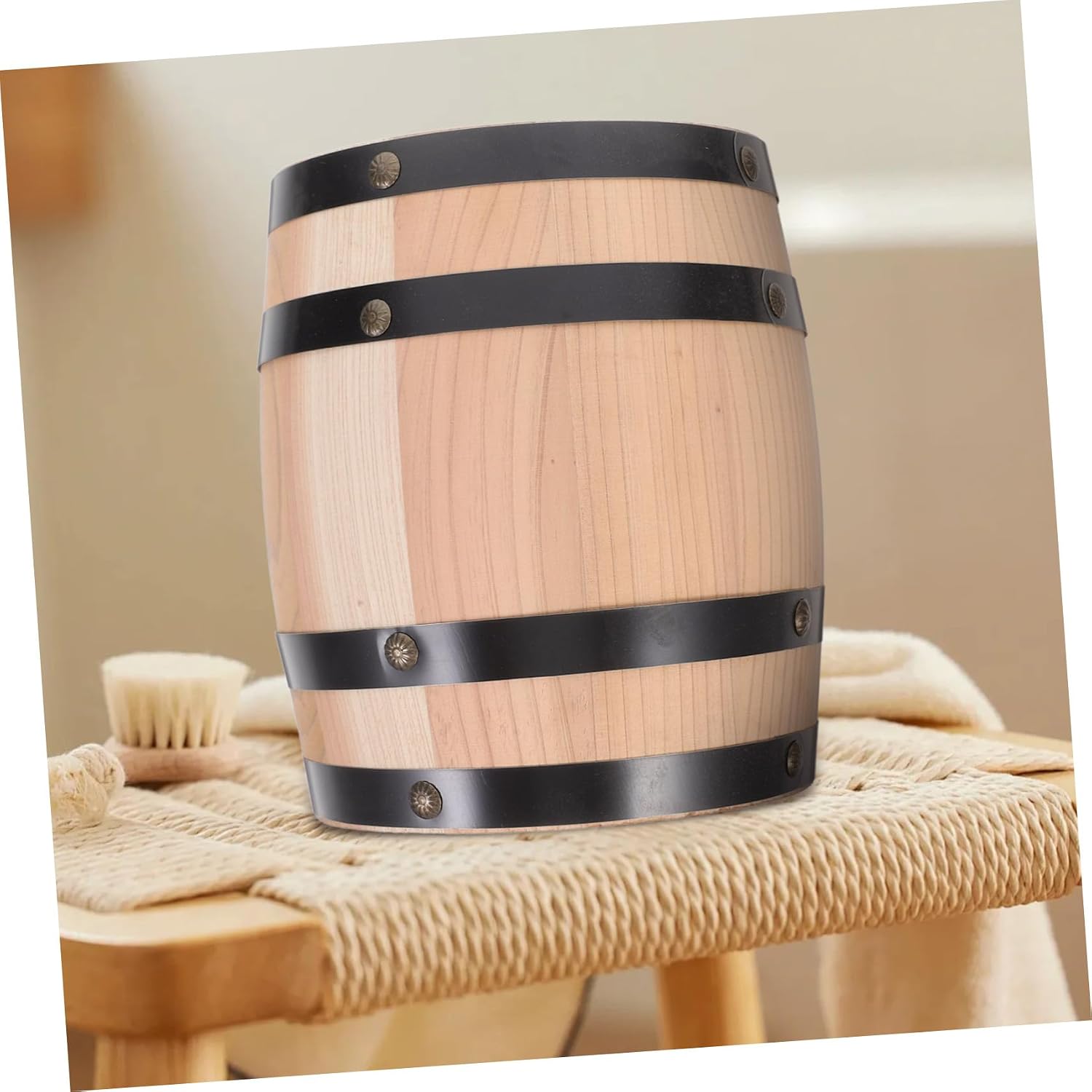 Cabilock Decorative Wooden Barrel Wine Barrel Ornament for Home Bar Rustic Craftsmanship for Beer and Wine Storage for Parties and Events