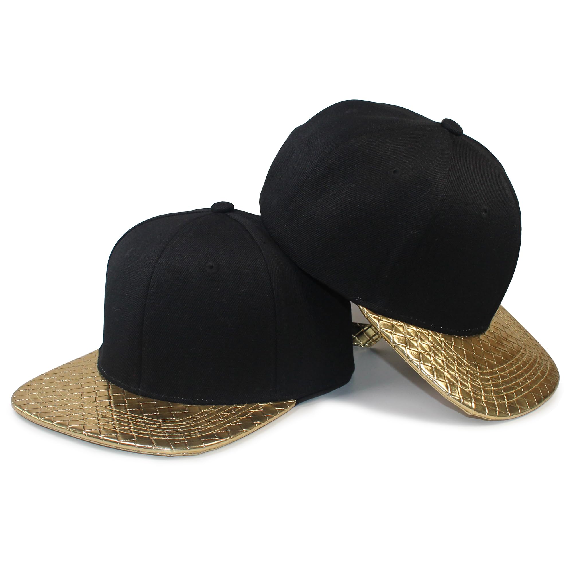 Classic Strapback Hat Unisex Blank Cap Ostrich Weave PU Flat Visor Casual Hip Hop Snapback Baseball Cap