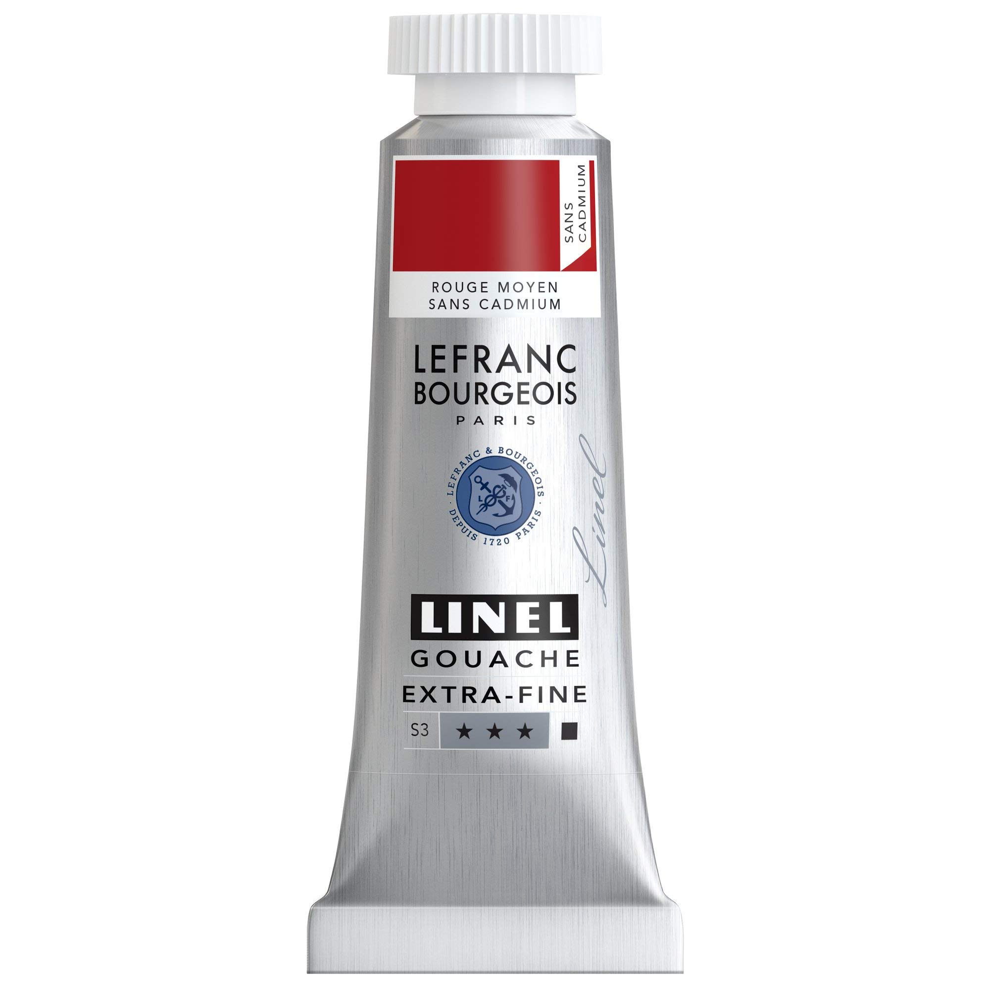 Lefranc & Bourgeois Gouache Paint, Medium red Cadmium 14ml Tube - Gouachefarbe