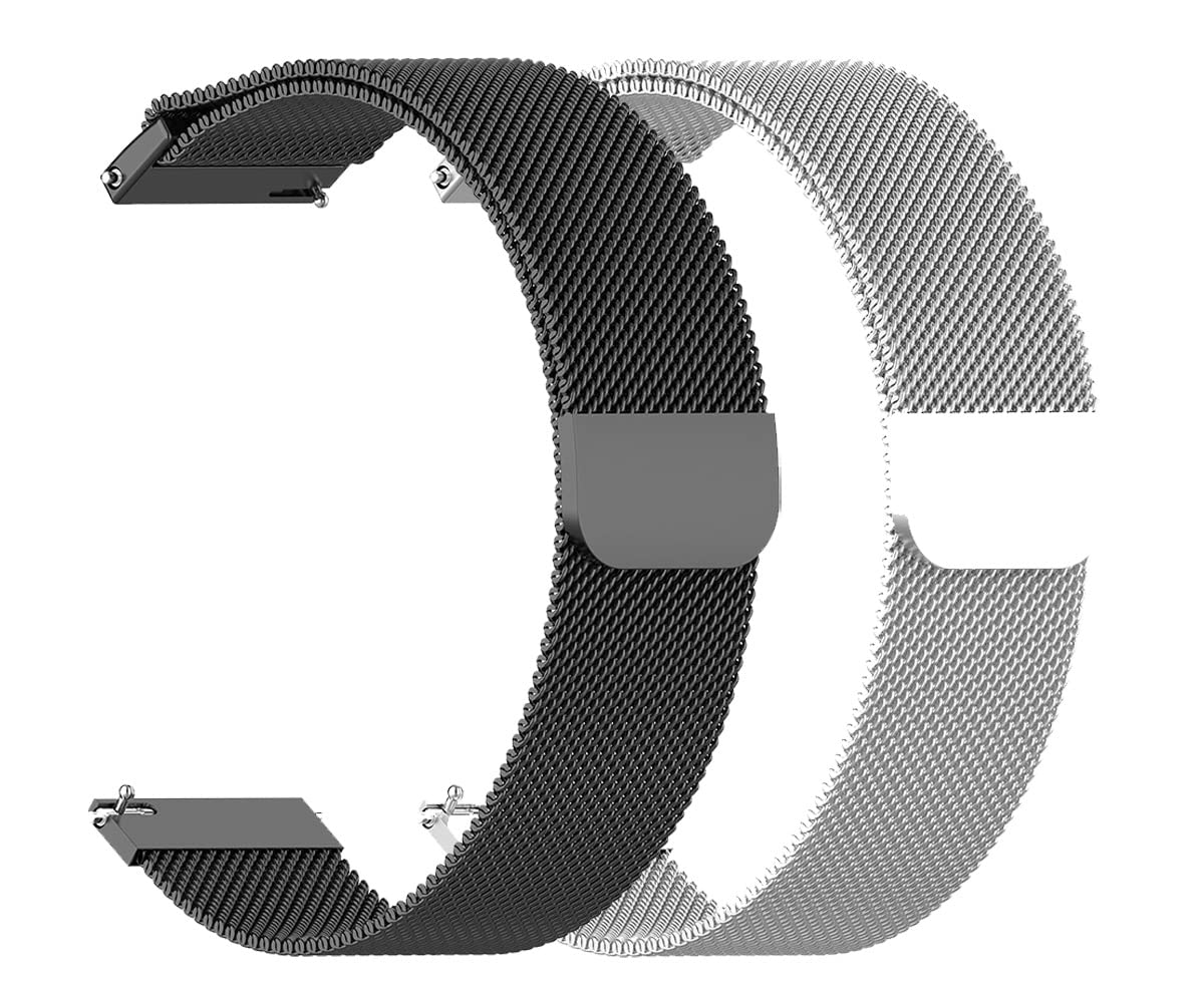 AONES 20MM Pack of 2 Magnetic Loop Watch Strap Compatible for Amazfit Zepp E Square Version Watch Strap Black, Silver (B0BGDQG5R1) Amazon Price History, Amazon Price Tracker
