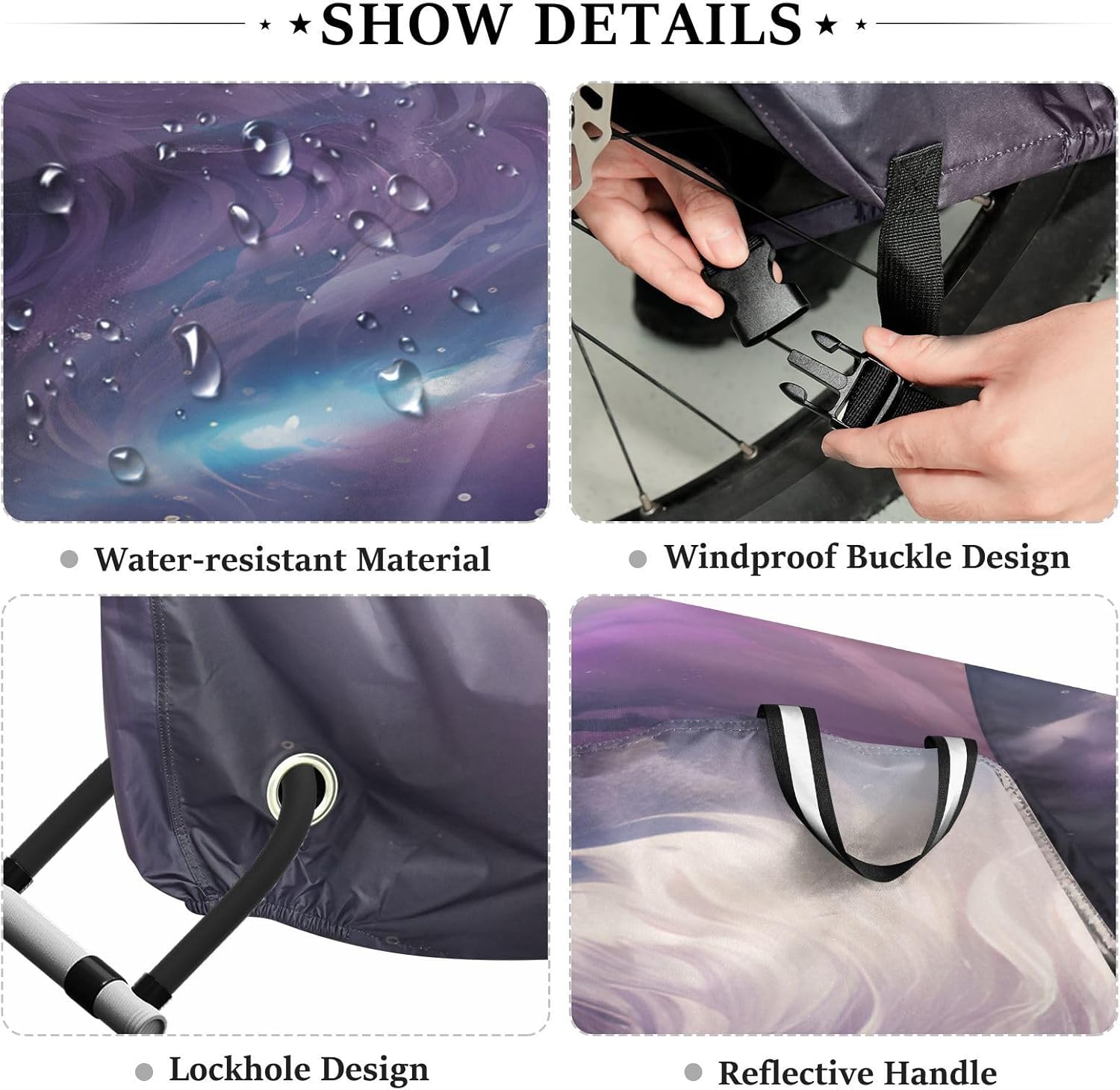 ALAZA White Wolf Bike Cover Waterproof Outdoor Ebike Bicycle Covers Tarp Protection for 1/2 Bikes, Sun UV Dust Wind Proof