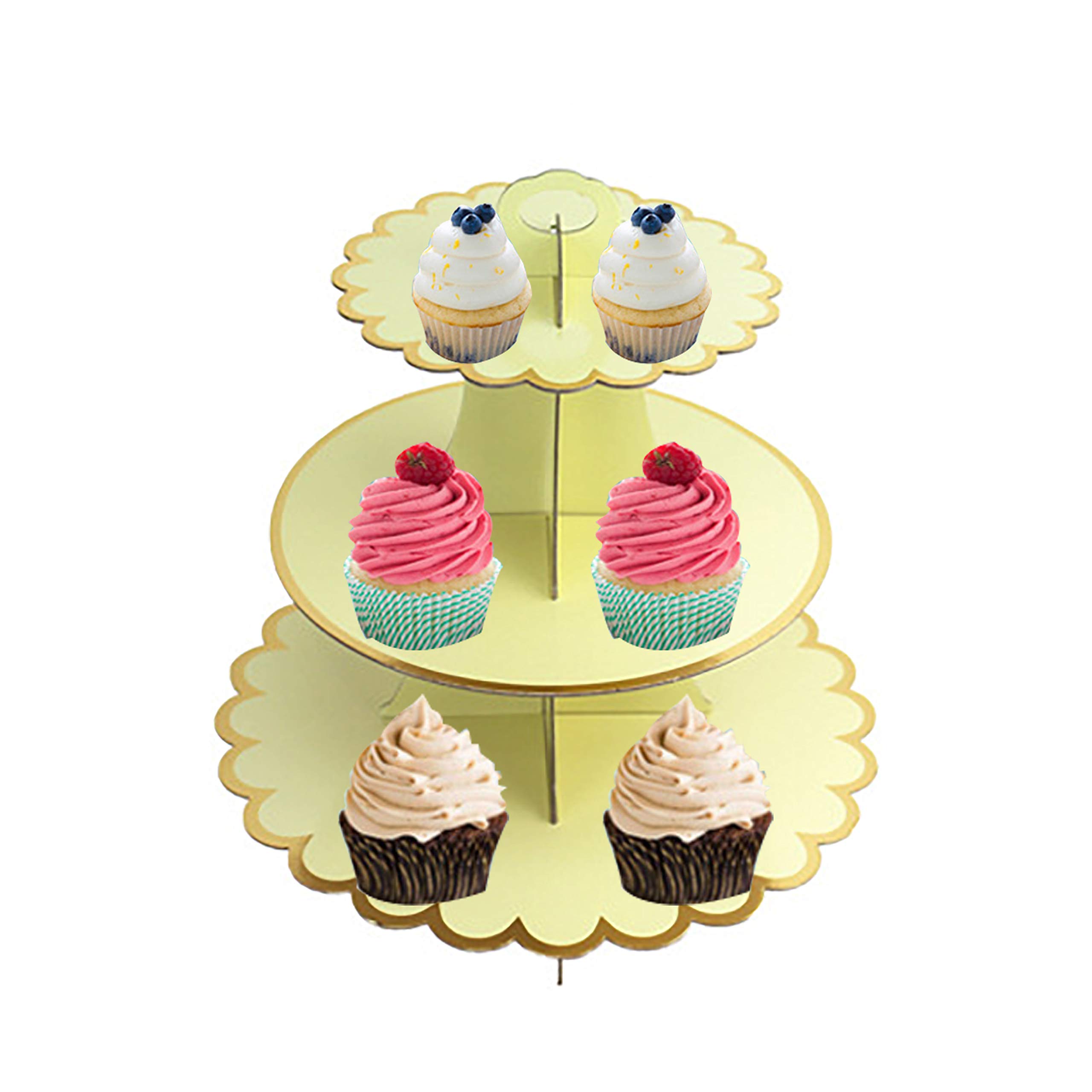 Lot De 2 Supports à Cupcakes En Carton à 3 Niveaux Pour Loisirs