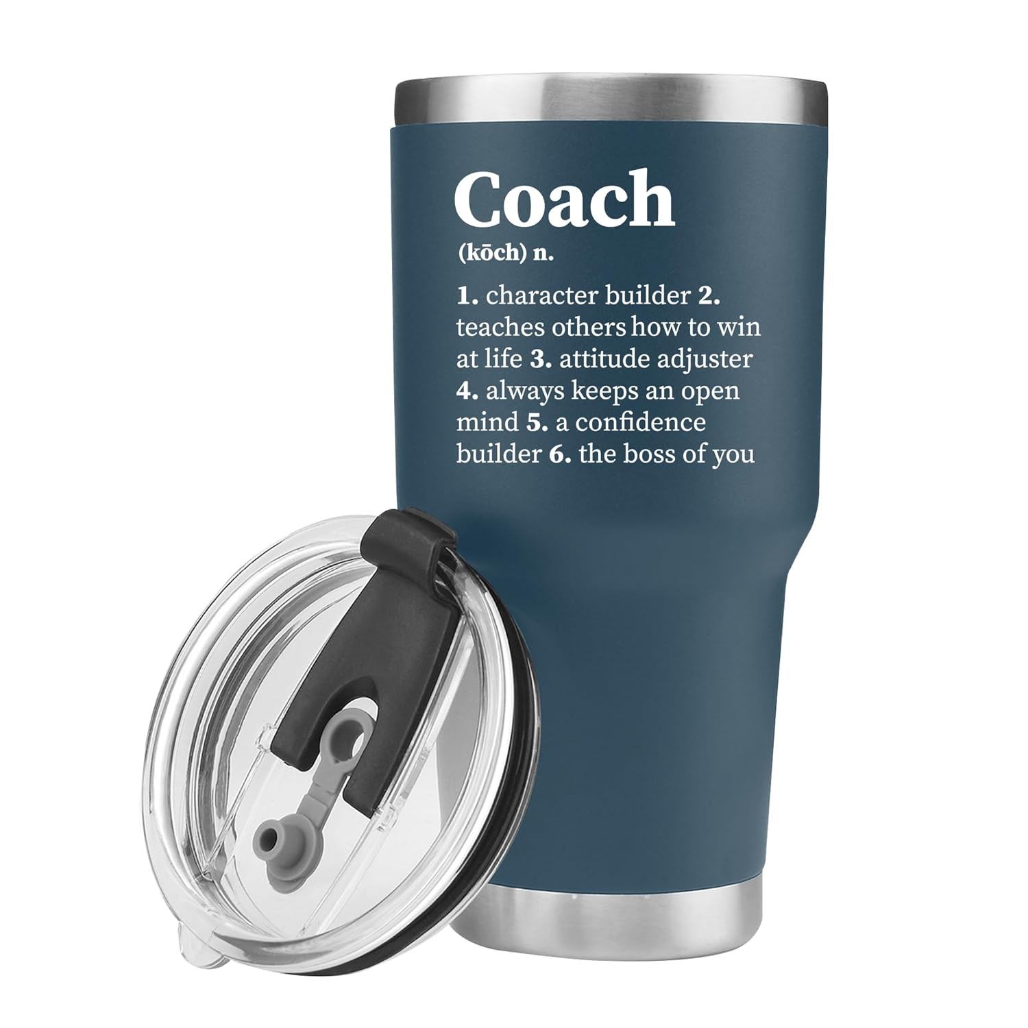 Coach Noun Definition Vacuum Insulated Tumbler Blue Coach Gifts Sports Team Manager Office Boss Appreciation Inspirational Stainless Steel