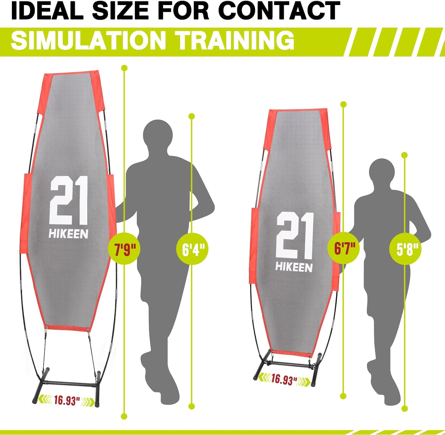 Hikeen Basketball Defender Dummy, Training Equipment for Practice Basketball Dribbling, Shooting, Passing - 2 Sizes Folding Poles, 4 Reinforced Base Sandbags