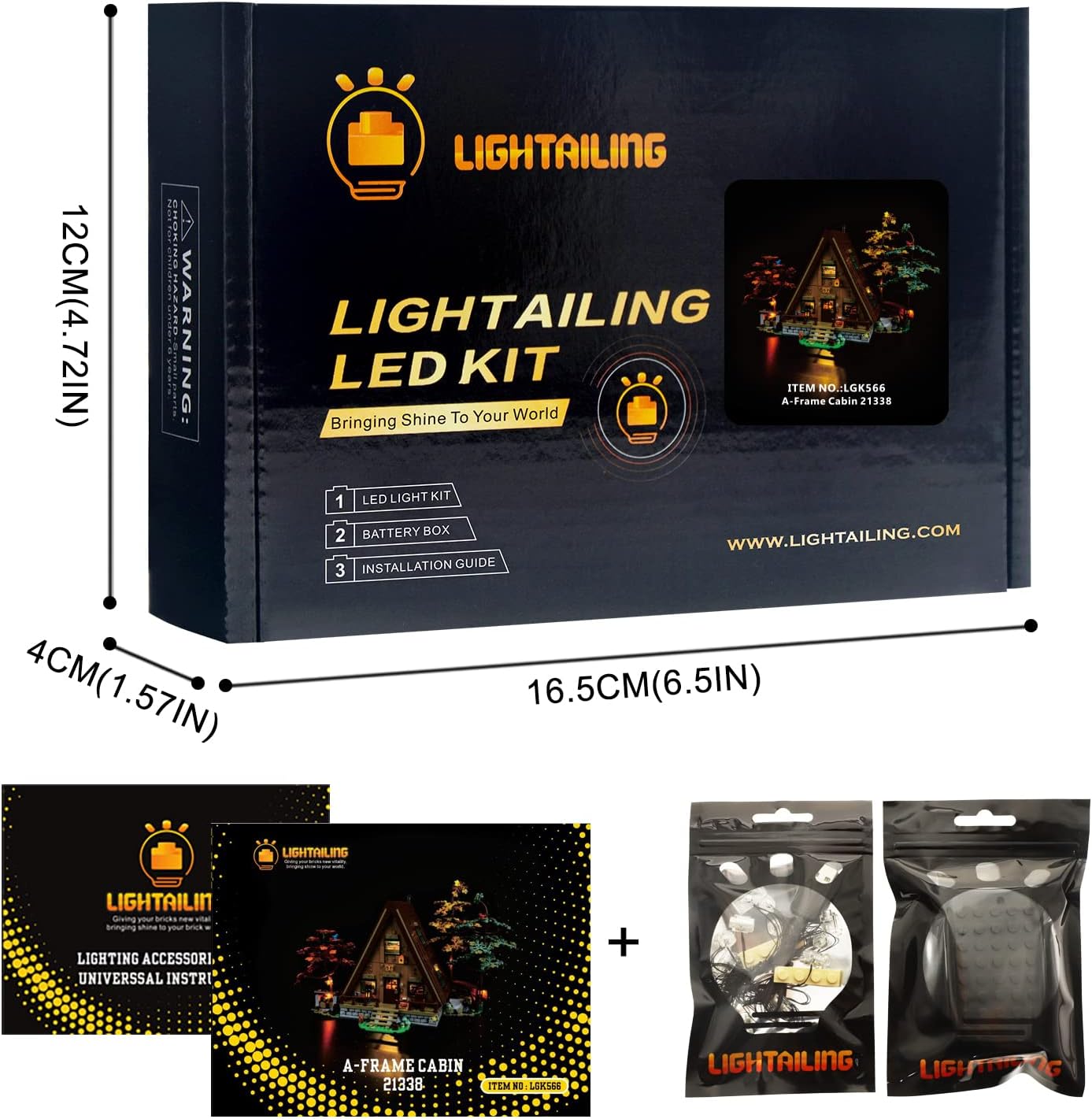 Lightailing Light for Lego- 21338 A-Frame Cabin - Led Lighting Kit Compatible with Lego Building Blocks Model - NOT Included The Model Set
