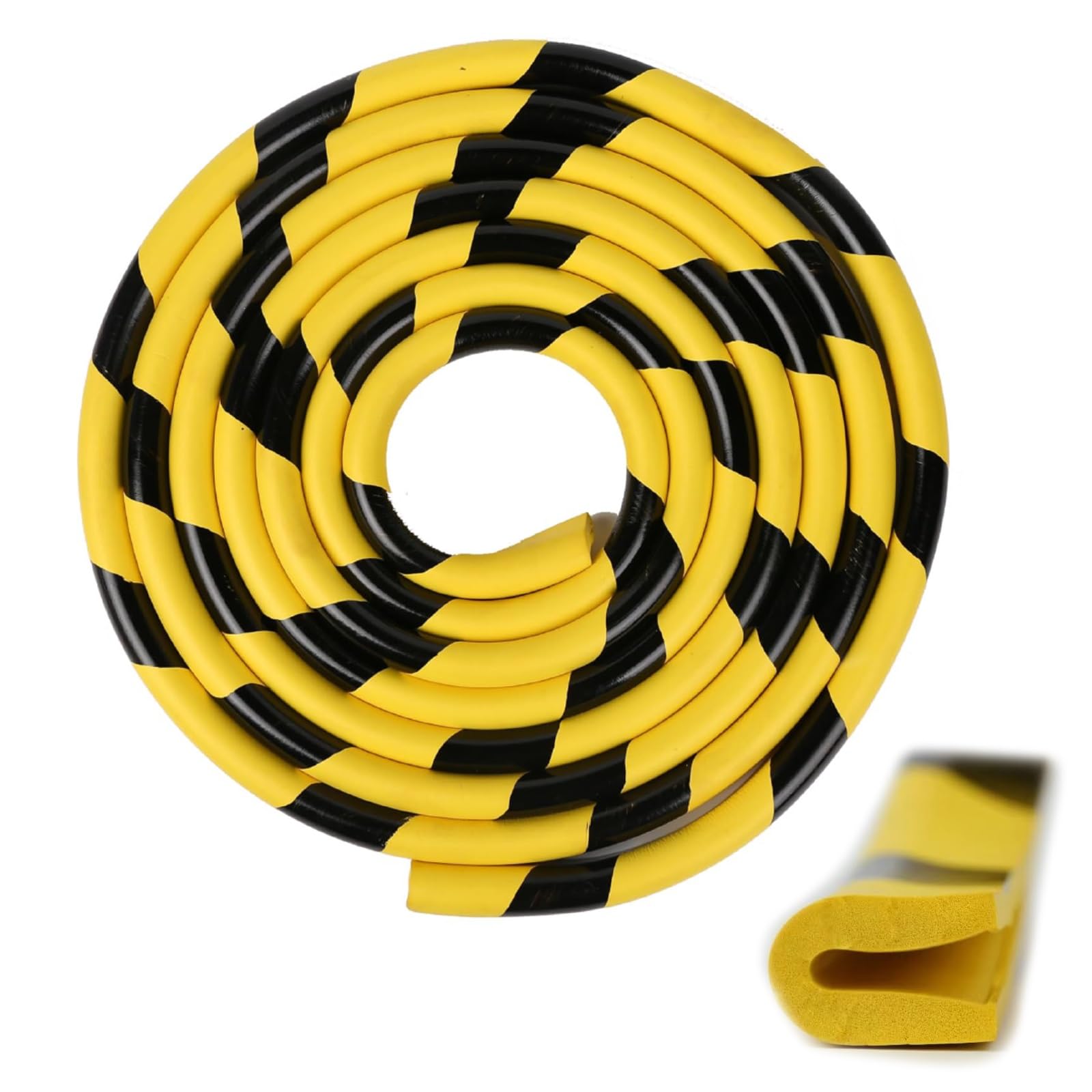 Mousse antichoc protection angle mur autocollante 500 cm jaune noire