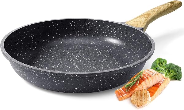 GiPP Poêle à Frire Antiadhésive en Granit – Poêle Saine et Non Toxique, Compatible Induction, Sans PFAS ni PFOA, Passe au Lave-Vaisselle, Manche Reste Froid(Gris,24cm) - 1