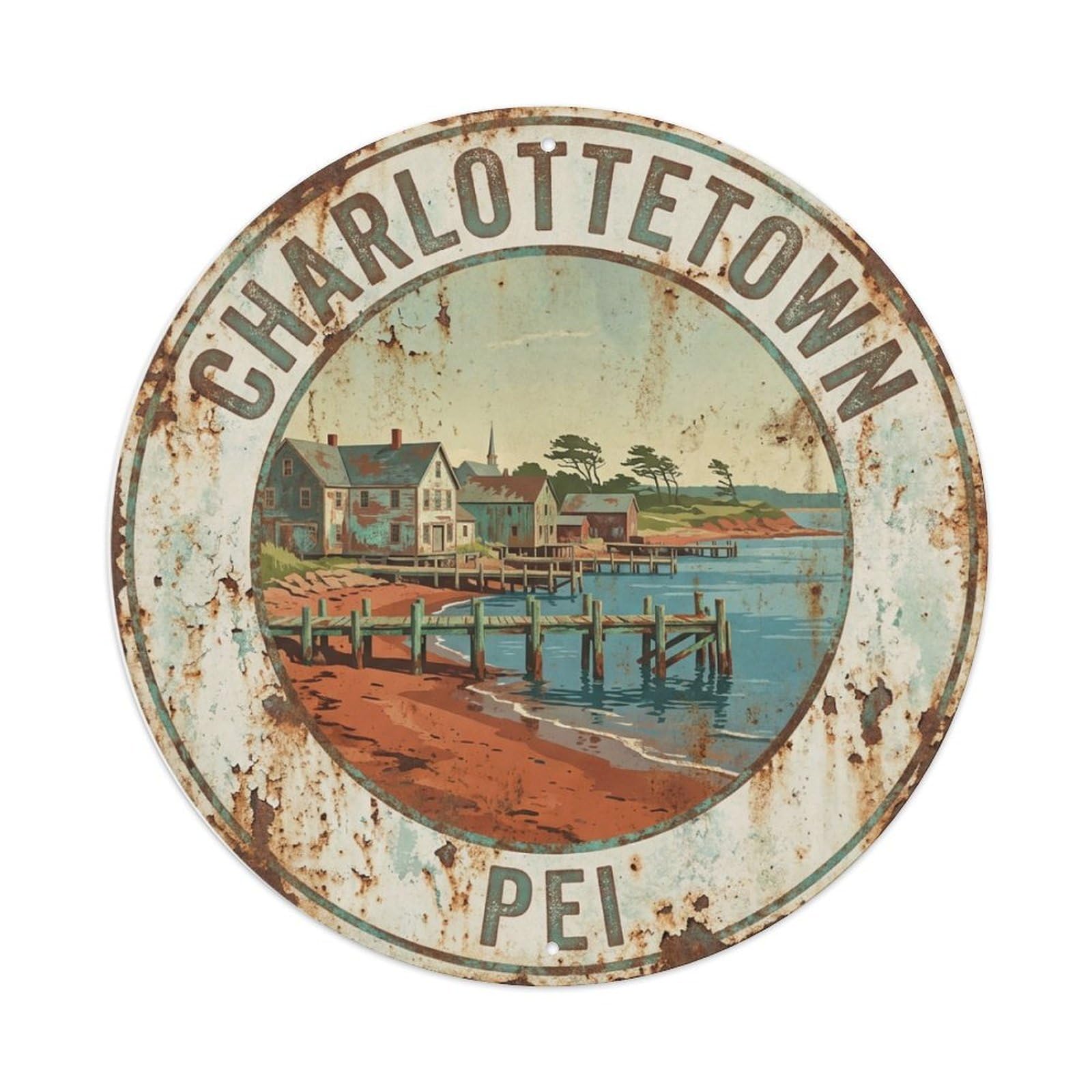Galvaxio Style Canada Vintage Travel Charlottetown Metal Tin Sign