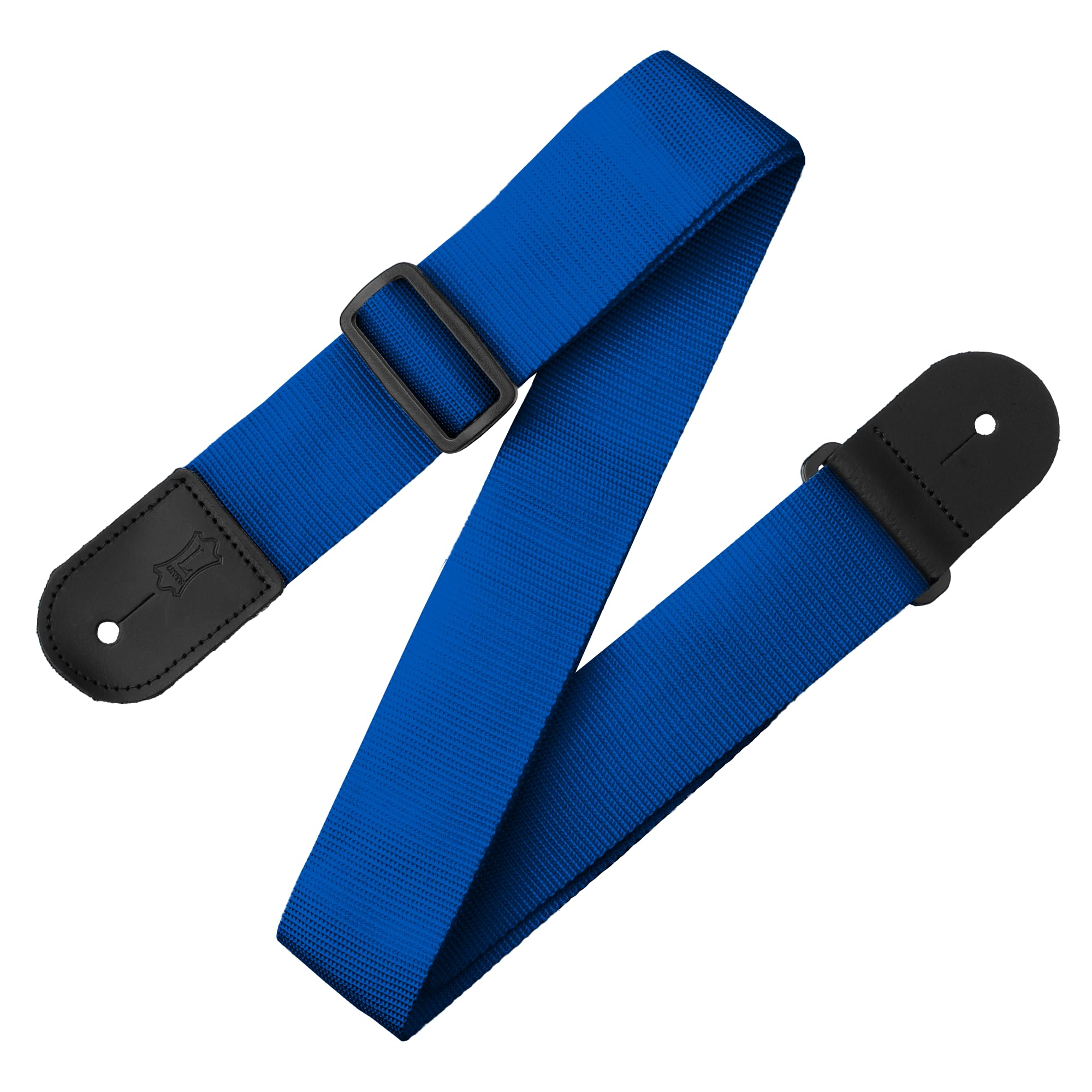 Levy's Leathers M8POLY-ROY pasek do gitary z polipropylenu z prawdziwej skóry i regulacją Tri-Glide, 5,1 cm, błękit królewski
