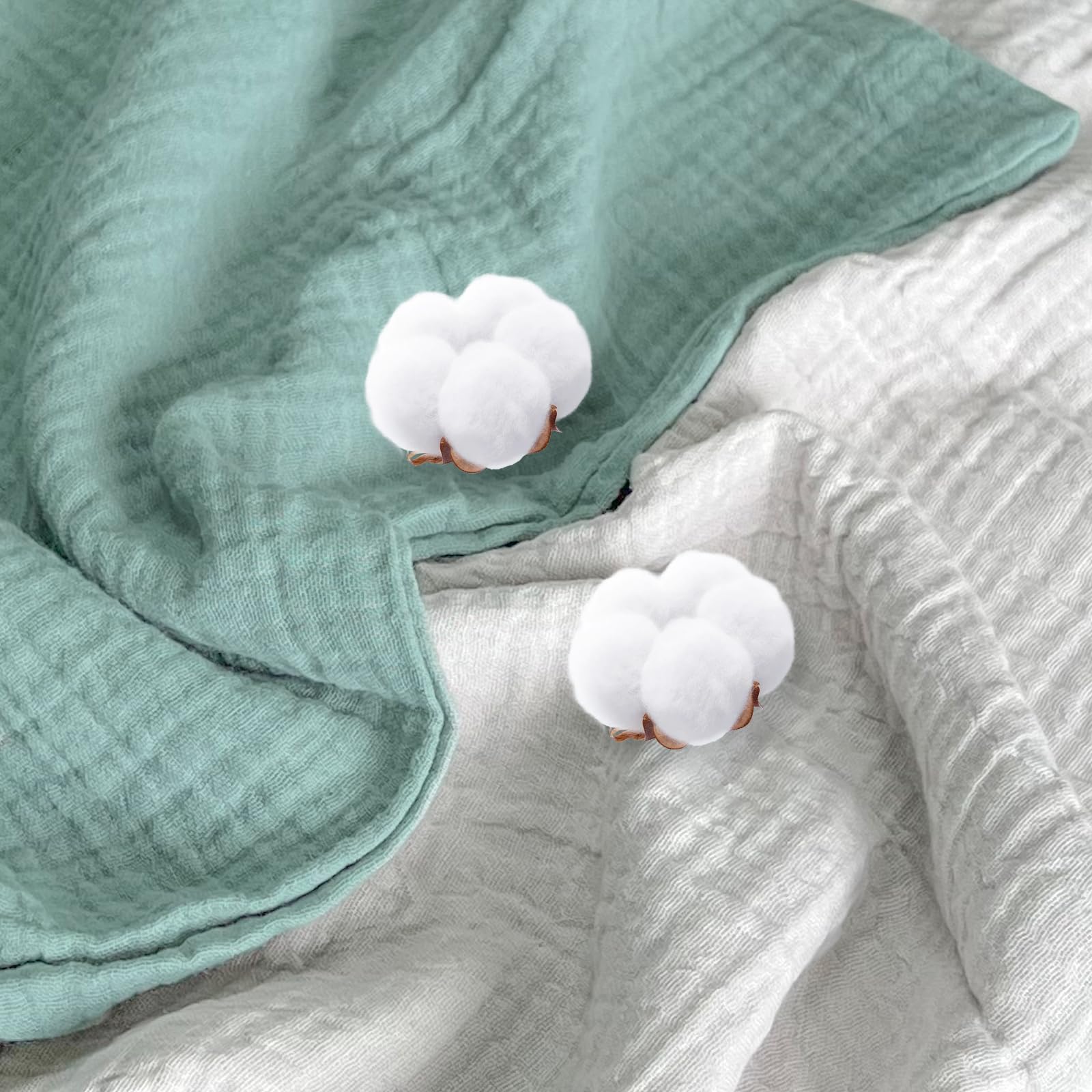 Winmany Fundas de almohada de muselina de algodón para bebés, niñas y niños, fundas de almohada de viaje con diseño de sobres, accesorios para cuna, se adapta a almohadas de 33 x 45 cm, 35,5 x 48,3 cm