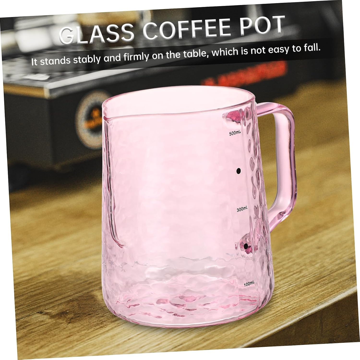 500ml Glass Milk Pourer Cold Brew Coffee Pitcher Portable Server Milk Can Kitchen Gadget Pink