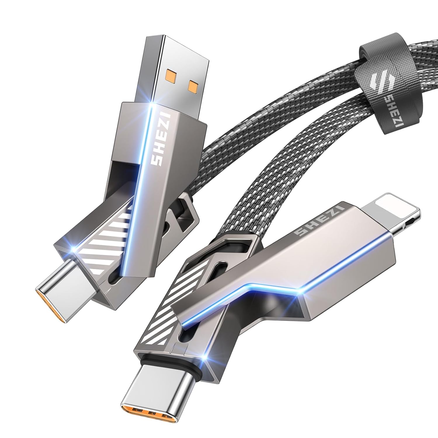 4-in-1 USB C to Lightning Cable, 60W Fast Charging, 15s Sync Data Transfer, Compatible with CarPlay and Android Auto, 5ft USB A to Type C Multi Cord Combo for iPhone, Samsung, iPad, MacBook 4-in-1 USB C to Lightning Cable, 60W Fast Charging, 15s Sync Data Transfer, Compatible with CarPlay and Android Auto, 5ft USB A to Type C Multi Cord Combo for iPhone, Samsung, iPad, MacBook