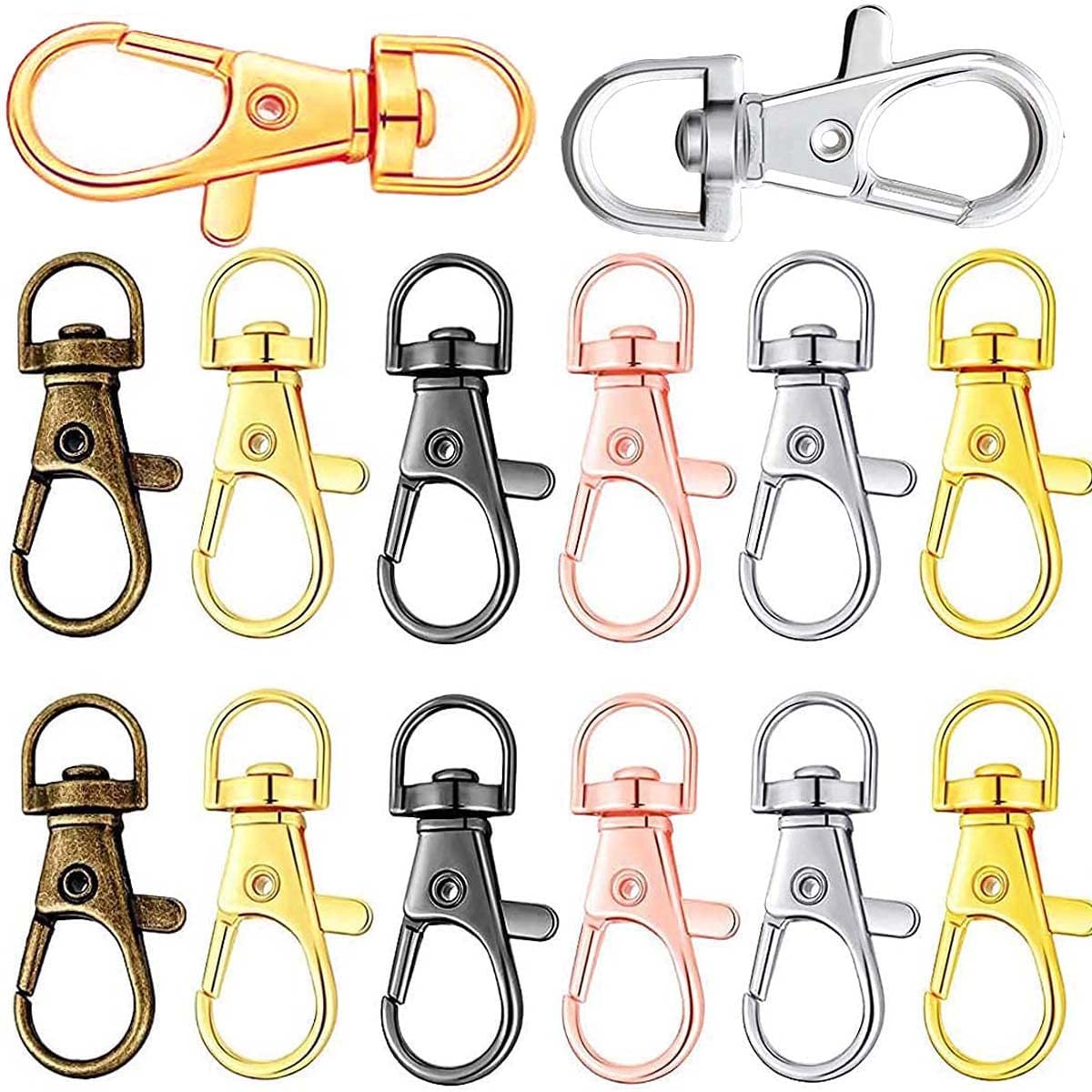 DIY Crafts (5 Pcs, 20mm KC Gold) Lanyard Snap Hooks with Key Rings, Metal Lanyard Keychain Hooks Key Chain Clip Hooks Lobster Claw Clasps for Keychain Jewelry Swivel Snap Hooks Set-image-22