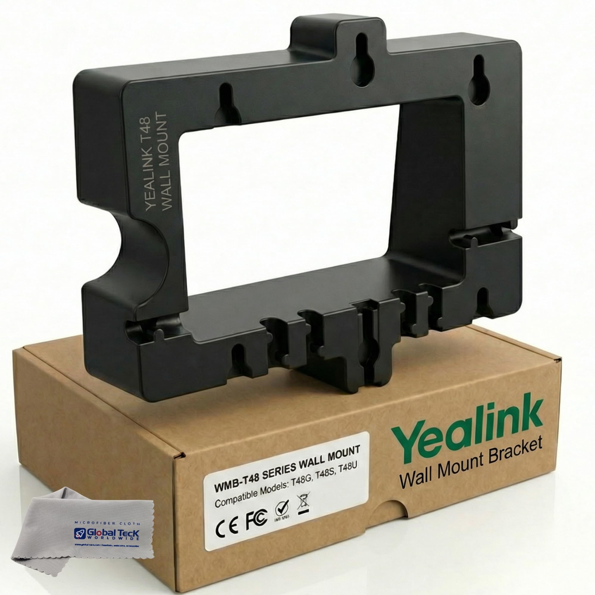 Yealink - Soporte de Pared para teléfonos SIP, IP, Escritorio con paño de Microfibra #Yea-WM-B