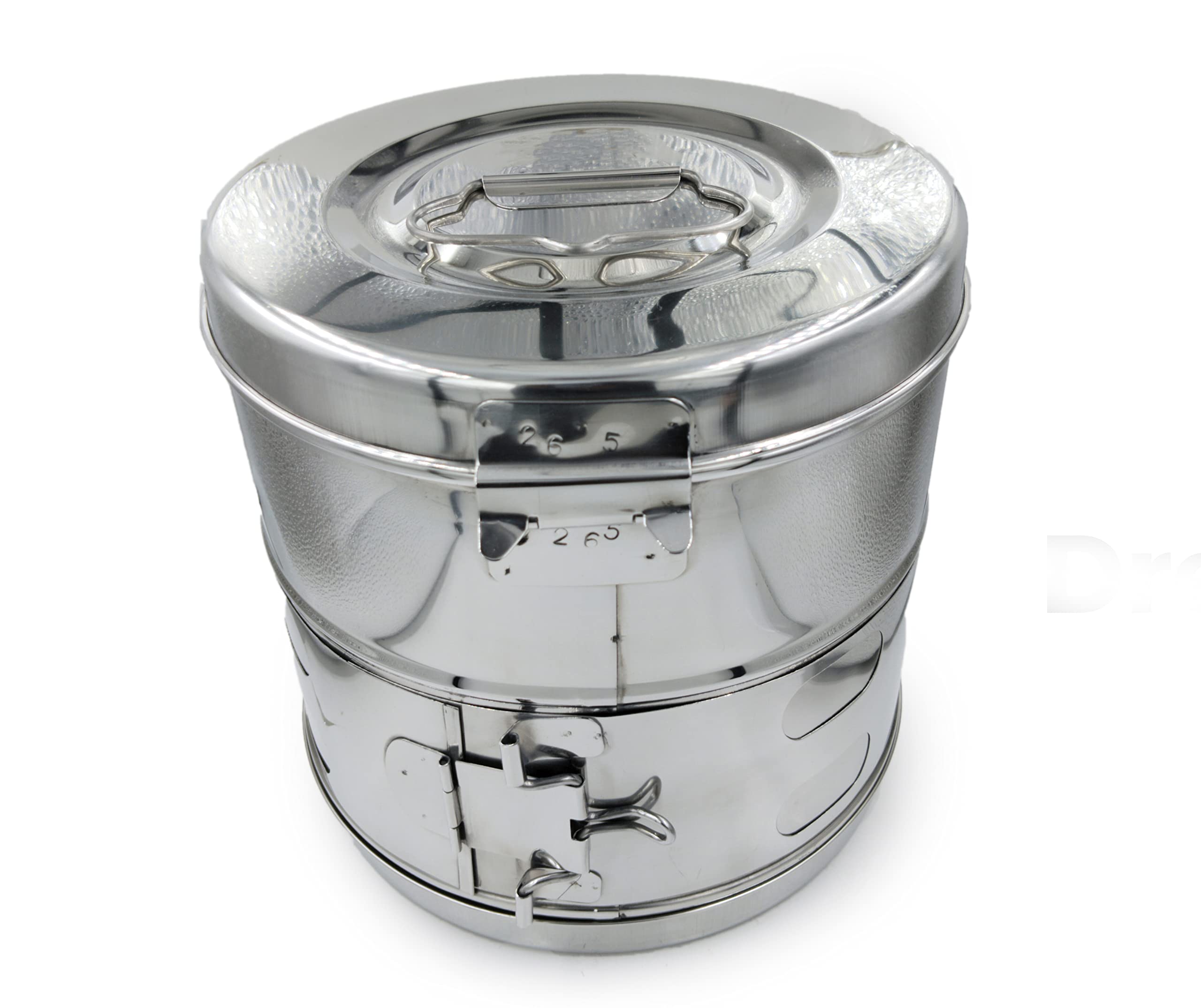 HCG Health Cure Generation Best Dressing Drum autoclavable Heavy Duty Stainless Steel Reusable Medical Tray (8x8 Inch) Pack of 1