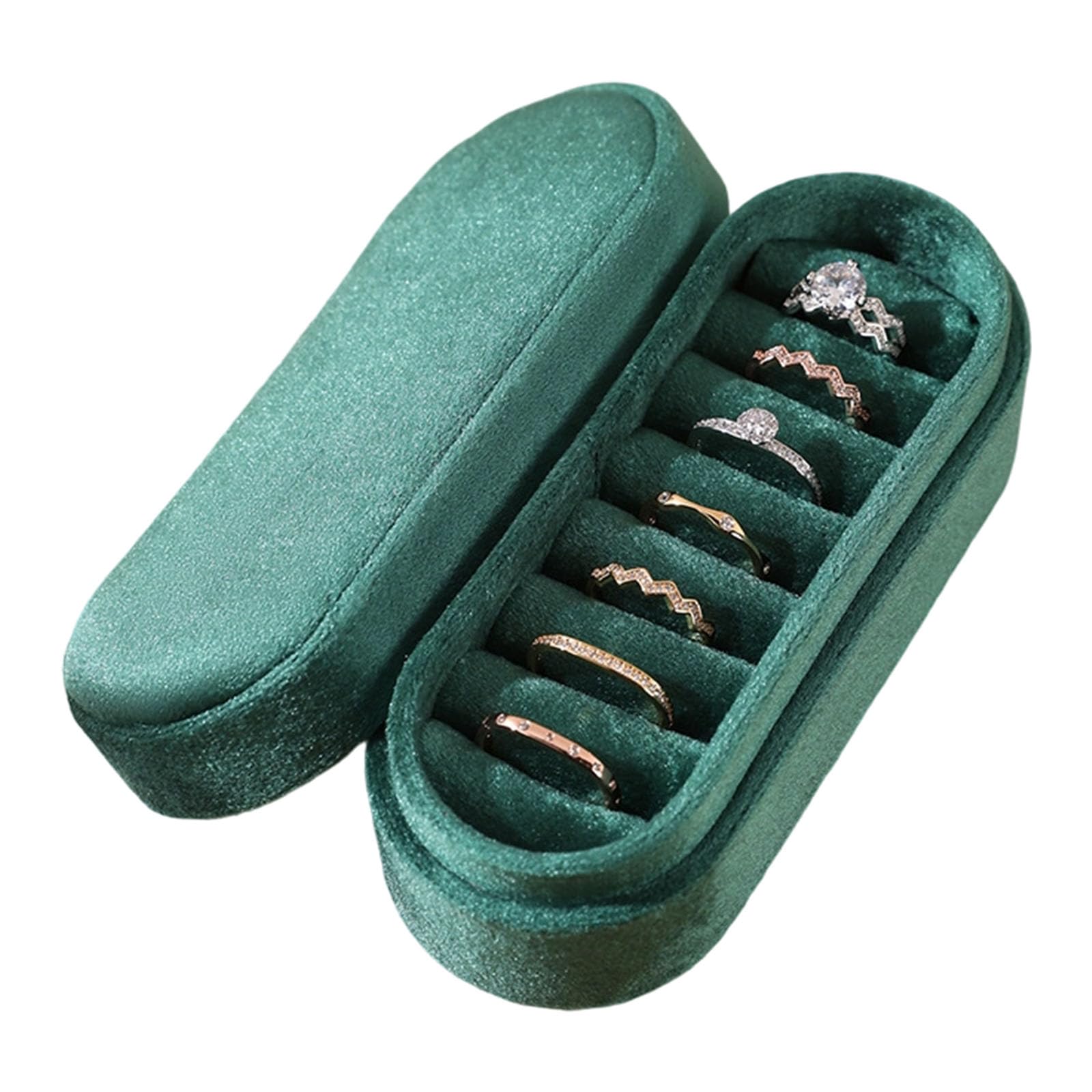 ZBIianxer Color Optional Velvety Hard Shell Jewelry Storage Box with Secure Dividers for Organized Necklace Keeping Crush Jewelry Container