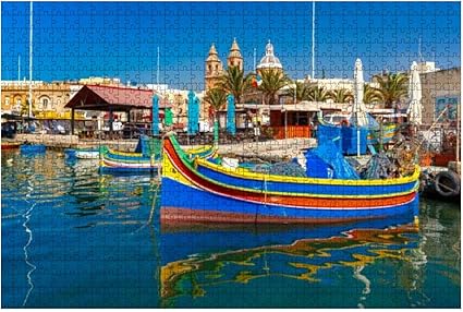 Amazon Com Taditional Eyed Boats Luzzu In Marsaxlokk Malta 1000 Piece Wooden Jigsaw Puzzle Diy Children Educational Puzzles Adult Decompression Gift Creative Games Toys Puzzles Home Decor Toys Games