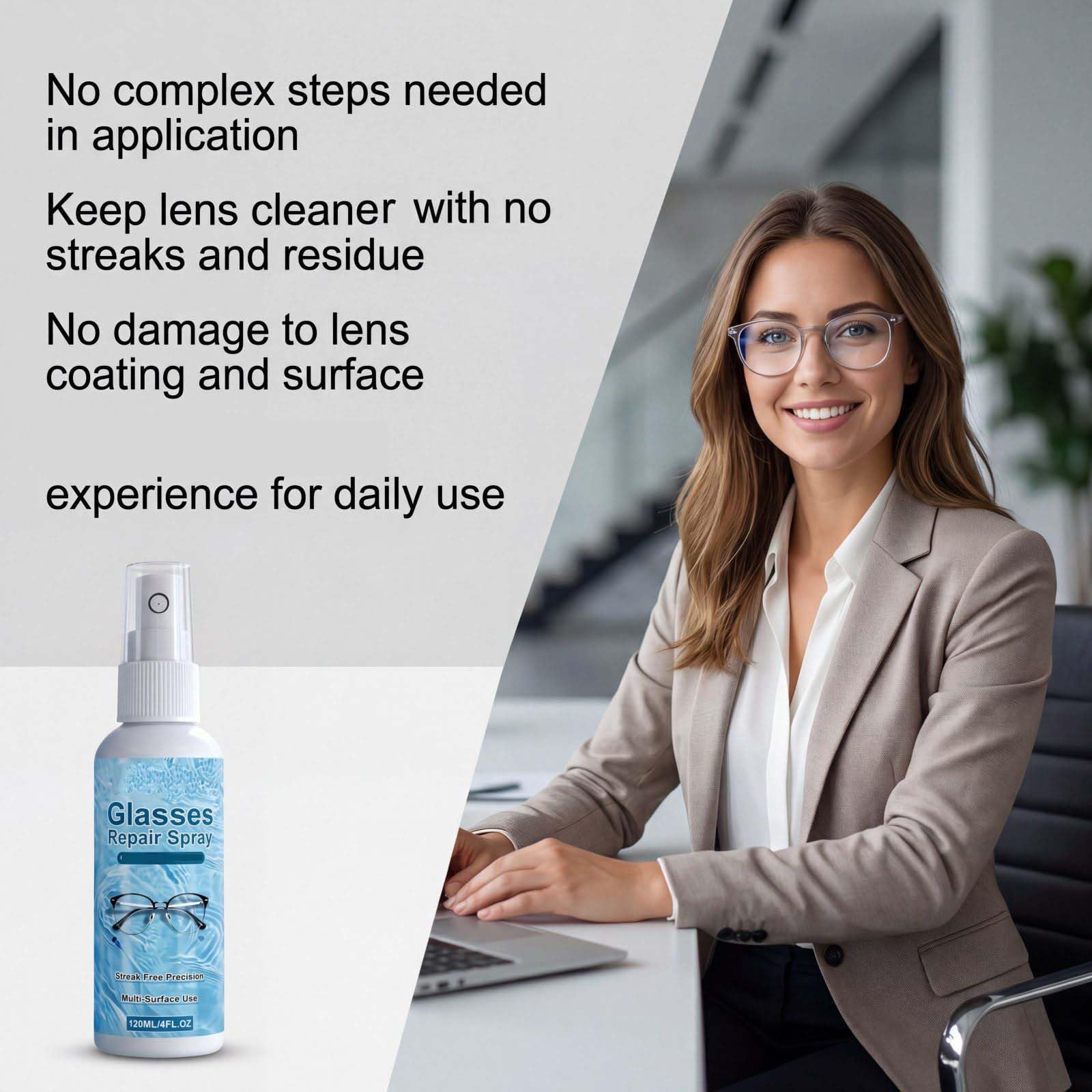 Spray de réparation des rayures pour lunettes, dissolvant de rayures pour lentilles de lunettes,liquide de restauration de nettoyage de lentilles,liquide de réparation de dissolvant de rayures (5pcs)