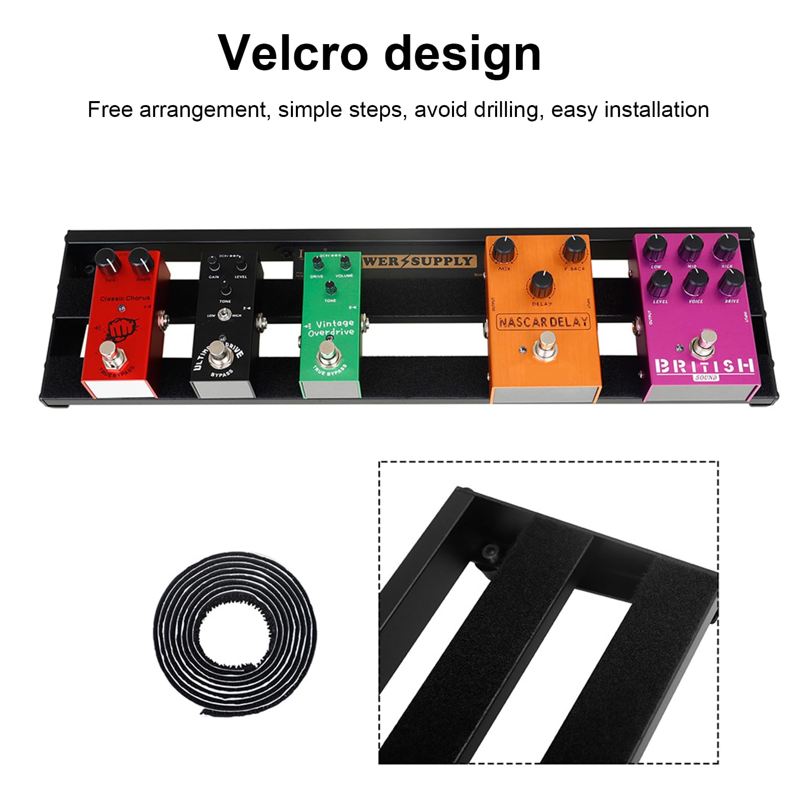 Schwarzes Gitarren Effektpedal Aus Aluminiumlegierung Mit Tasche Pedalkabel Pedalboard Set Mit Integriertem Netzteil Effektpedal