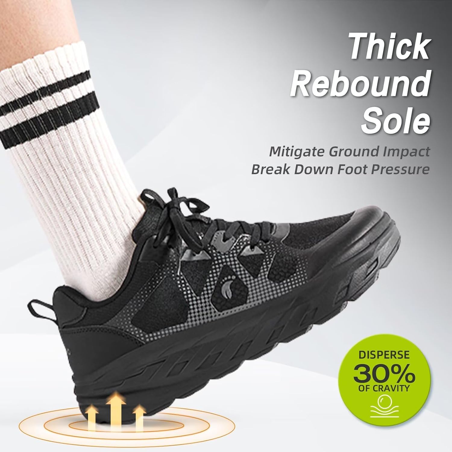 Women's Orthopedic Diabetic Wide Running Shoes: Comfortable Casual Arch Support Plantar Fasciitis Orthotic Sneakers, High Arch Swollen Work Tennis Sports Shoes for Foot and Heel Pain Relief - Image 6