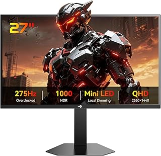 TITAN ARMY Gaming Monitor 27 Zoll, 275Hz 240Hz QHD Monitor, Fast IPS, 1ms, 2K 2560 x 1440P, Mini LED-DyDs 5 Tech, FreeSync, HDR1000, 100% sRGB, PC Bildschirm, VESA 100x100, DP1.4/HDMI 2.0, P276MS