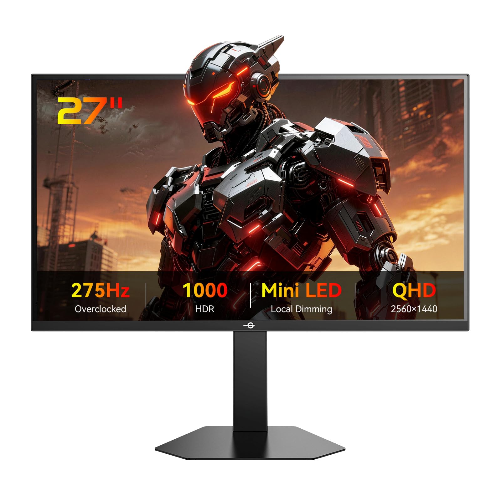TITAN ARMY Monitor Gaming 27 Pulgadas, 275Hz 240Hz, QHD Monitor, Fast IPS, 1ms, 2K 2560 x 1440P, Mini LED-DyDs 5 Tech, FreeSync, HDR1000, 100% sRGB, Luz azul baja, VESA 100x100, DP1.4/HDMI 2.0, P276MS