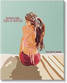 Stupell Industries Style is Eternal Motivating Fashion Quote Beach Woman Canvas Wall Art, Design By Amelia Noyes