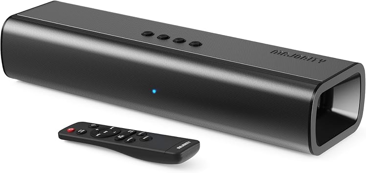 MAJORITY Naga 40 Soundbar for TV Devices 80 W 2.0 Speaker HMDI ARC Bluetooth 5.0 40cm Mini PC Sound Bar Klein Custom EQ AUX Optisch Sub-Ausgang Inklusive Wandmontage-Set & Fernbedienung