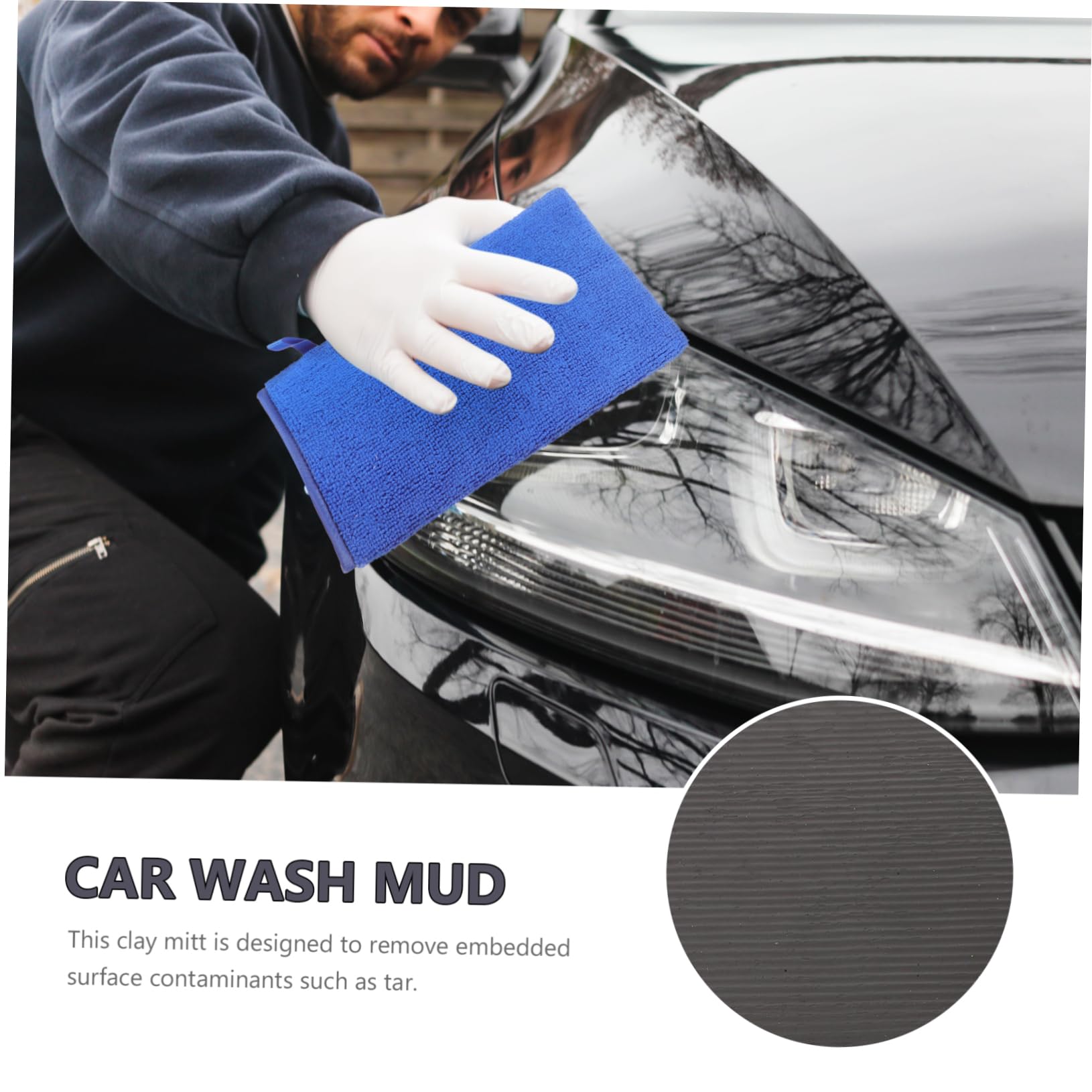 Mobestech 3piezas Guantes De Lavado De Arcilla para Automóviles Manopla De Limpieza De Superficie Elimina Contaminantes como Alquitrán y Polvo De Frenos Reutilizable y Fácil De Usar para