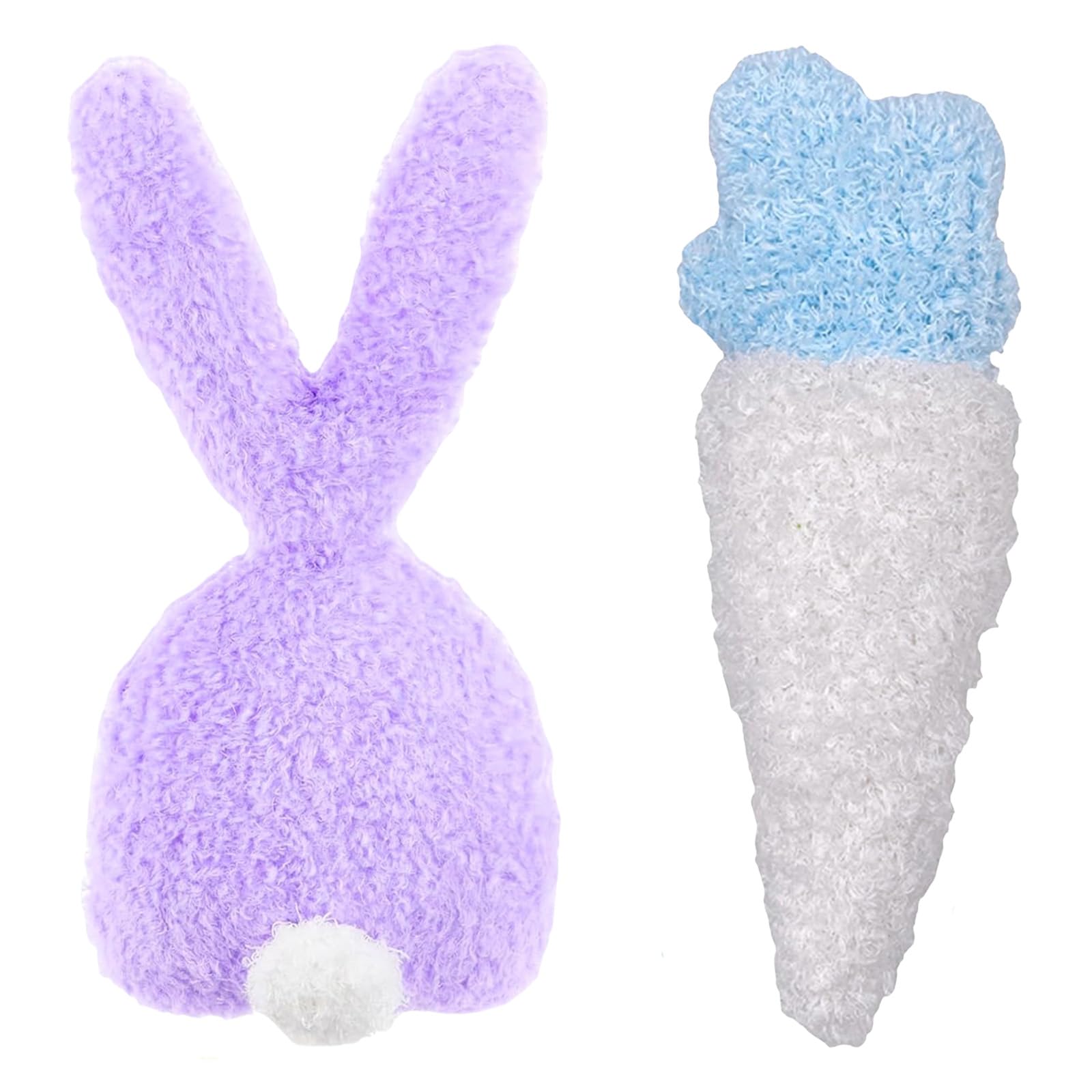 2Pcs Easter Bunny Plush Pillow Toys,30cm Purple and White Rabbit Soft Toys,Easter Plushies Teddy Toys for Kids Girls Boys Birthday Gifts,Easter Basket Fillers