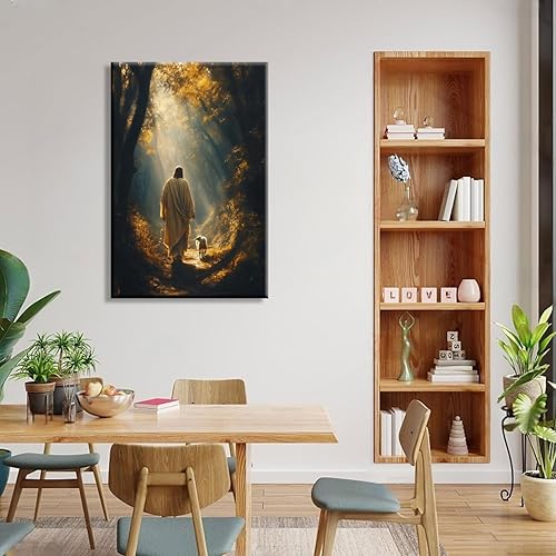 Miniatura 3 de NCYEL Arte de pared de Jesús en lienzo cristiano, impresión de pastor Jesús, póster religioso, obra de arte, sala de estar, dormitorio, decoración