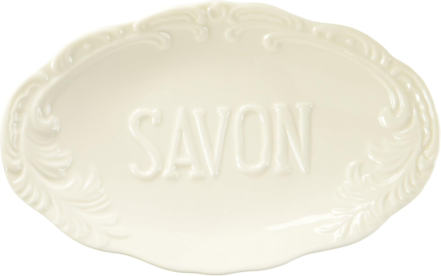 Abbott Collection White "S.A.V.O.N" Embossed Soapdish