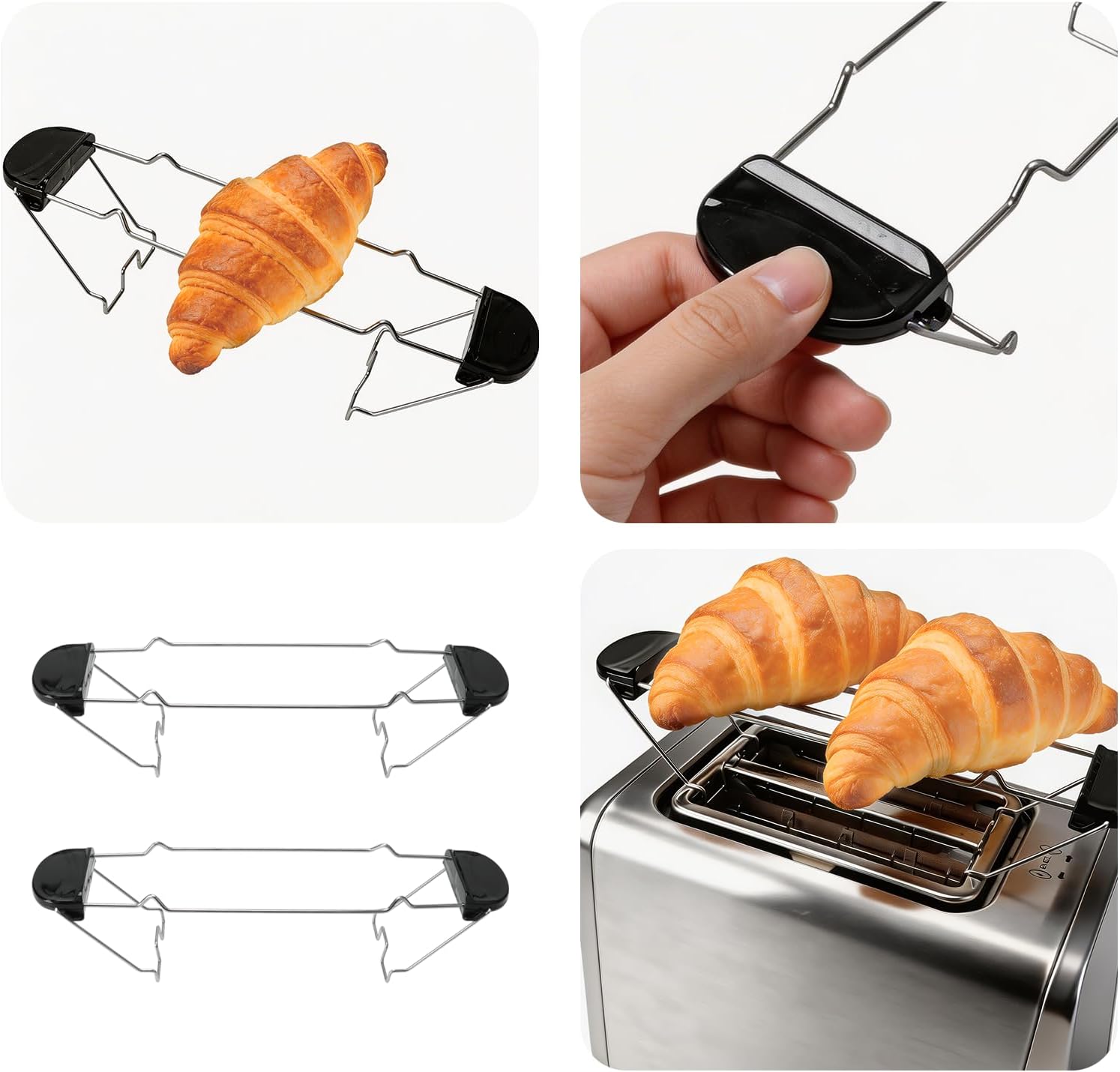 Stainless Steel Toast Rack, 10.93 Inch Toaster Warming Rack, Cooling Grid Holder Stand for Countertop Bread, Breakfast & Outdoor Camping