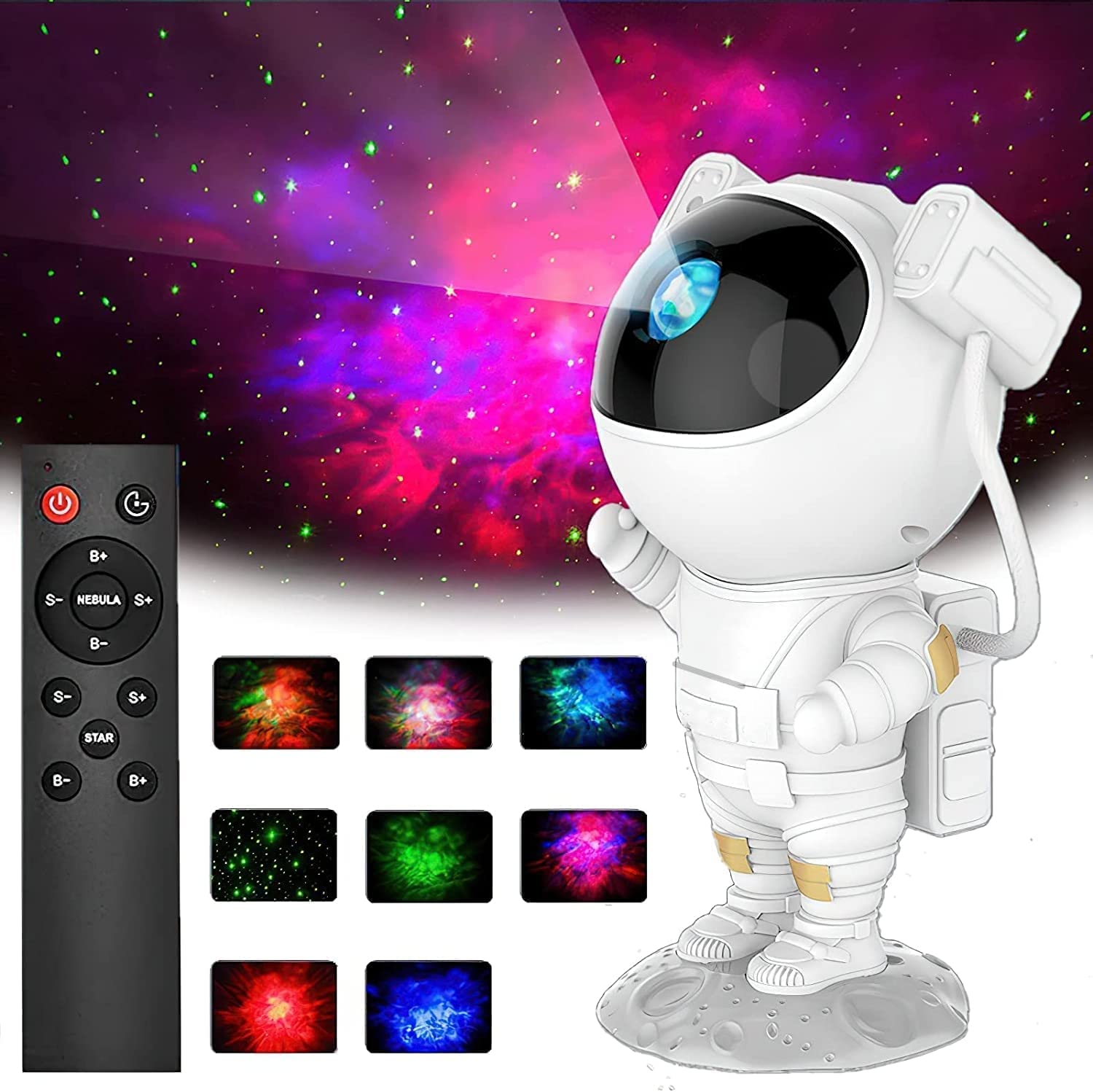 Astronaut Projector Star Night Lamp Kids Galaxy Projector for Bedroom Ceiling Decorations Starry Sky LED Robot Spaceman home decoration Toys Boys Girls Birthday Christmas Gift Children Teens.