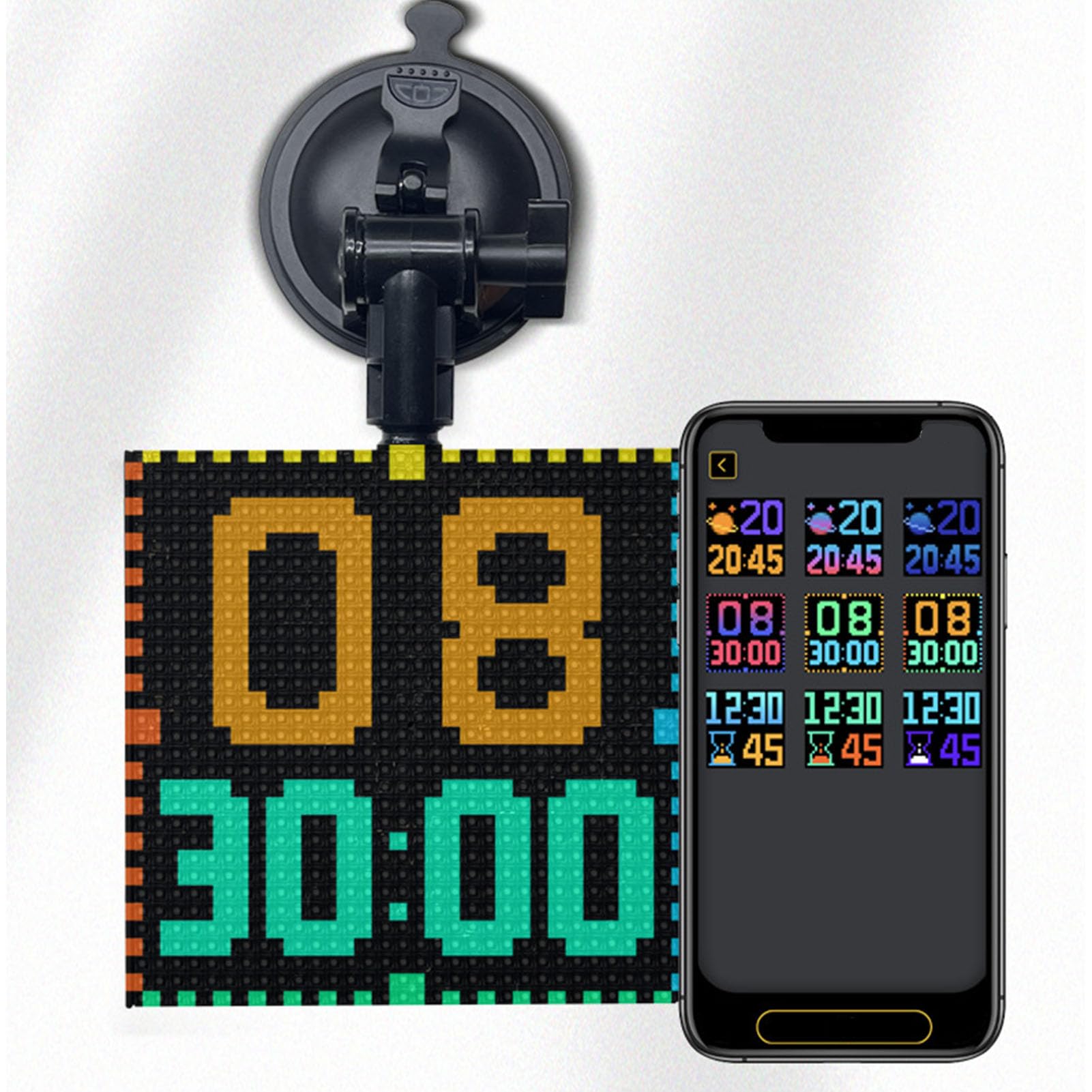 Affichage Matriciel LED, Panneau LED Programmable Haute Résolution, Contrôle Intelligent par Application, éclairage coloré, écran 5 X 5 Pouces, Connexion, pour Bureaux