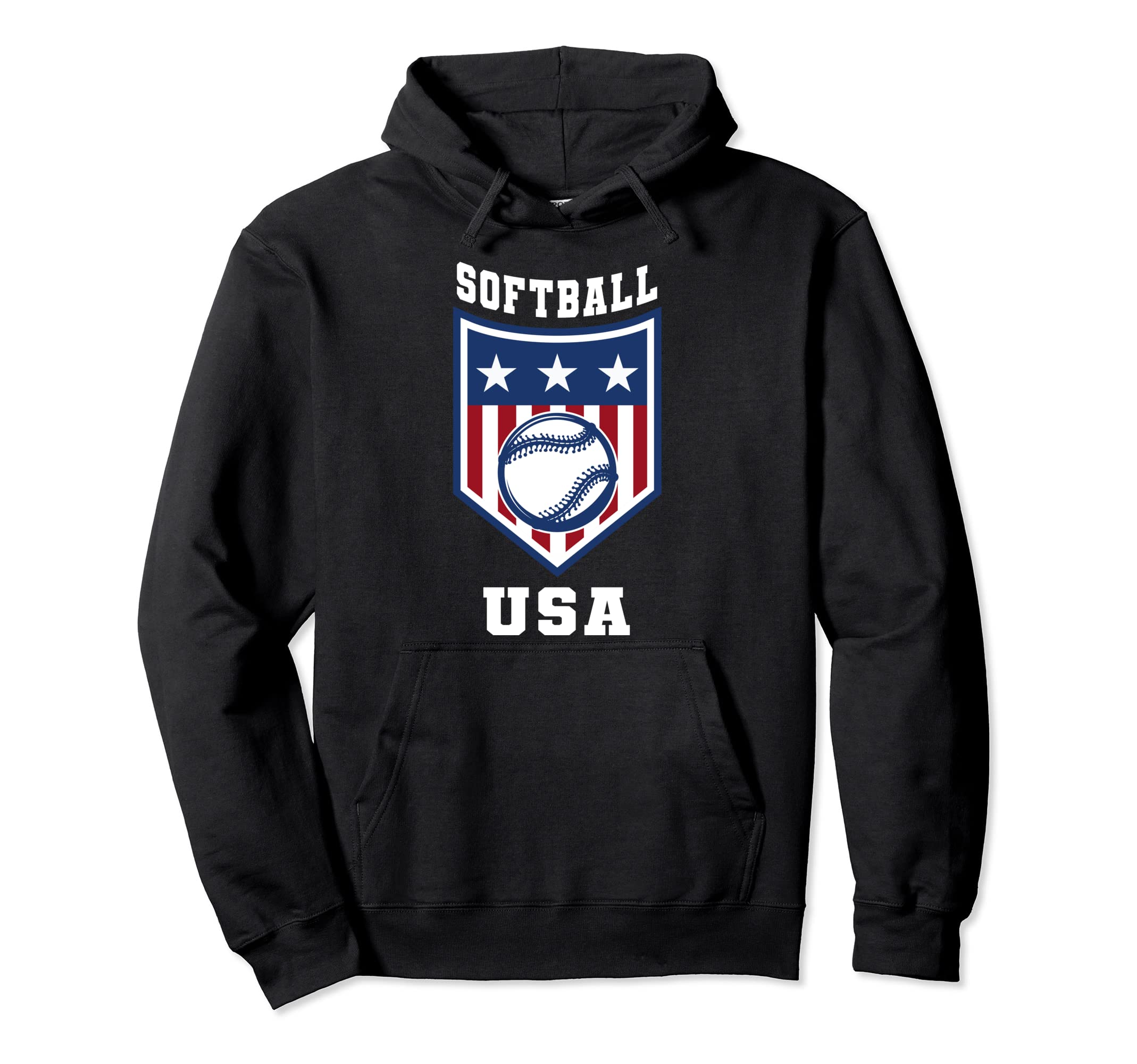 Softball USA Support the Team Tshirt USA Flag Pullover Hoodie
